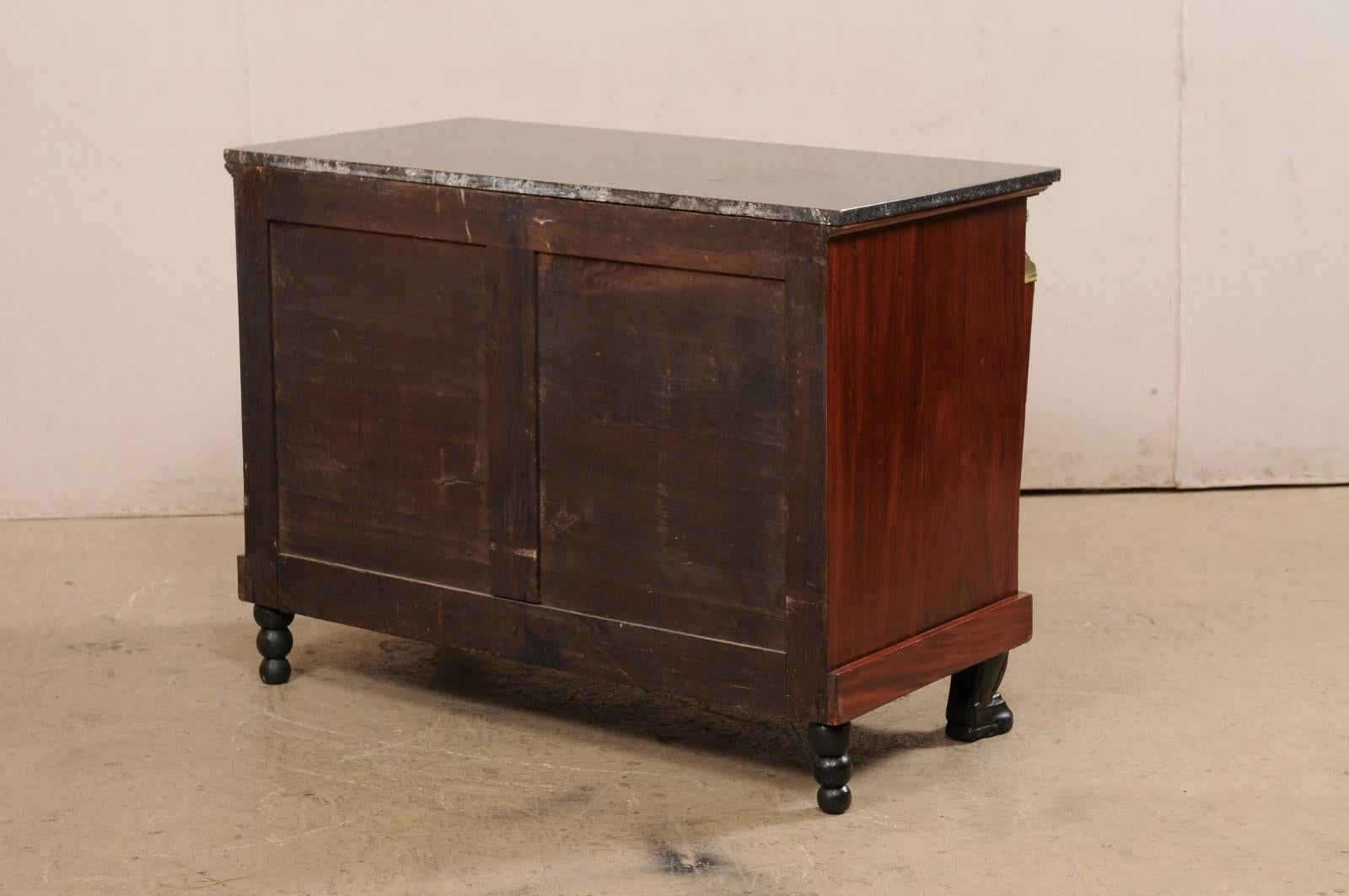 French Empire Period Commode w/Black Marble Top, Revival Accents, & Paw Feet For Sale 3