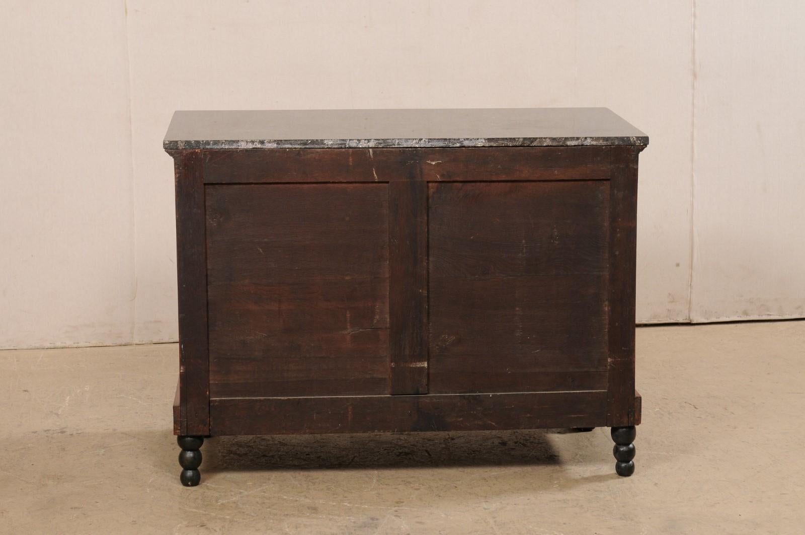 French Empire Period Commode w/Black Marble Top, Revival Accents, & Paw Feet For Sale 4