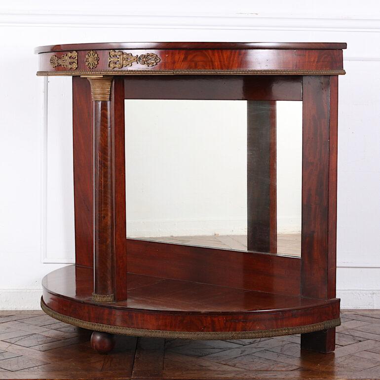 French Empire Period Demilune Mahogany Console For Sale 2