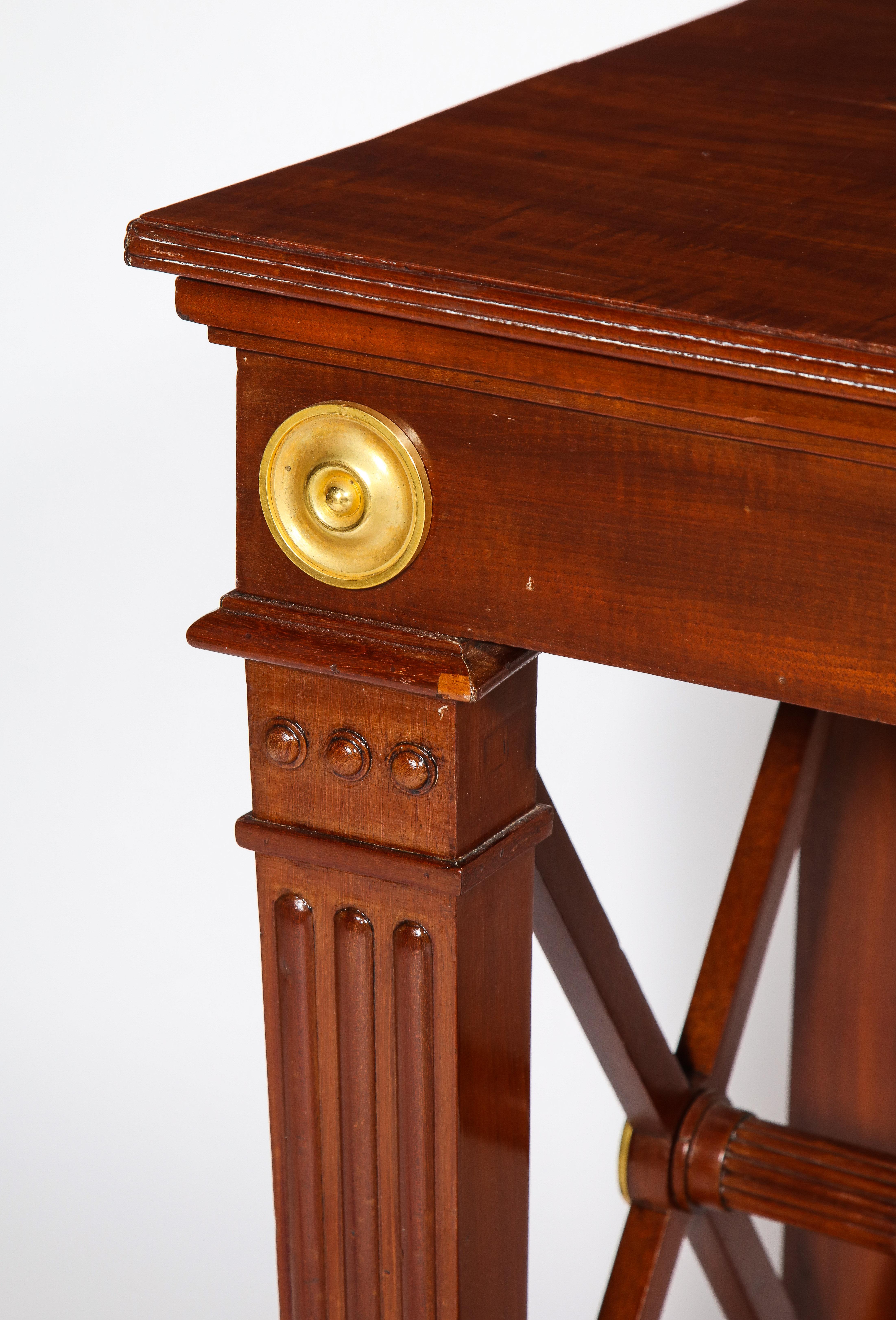 French Empire Period Dore Bronze Mounted Center Table/Library Table In Good Condition For Sale In New York, NY