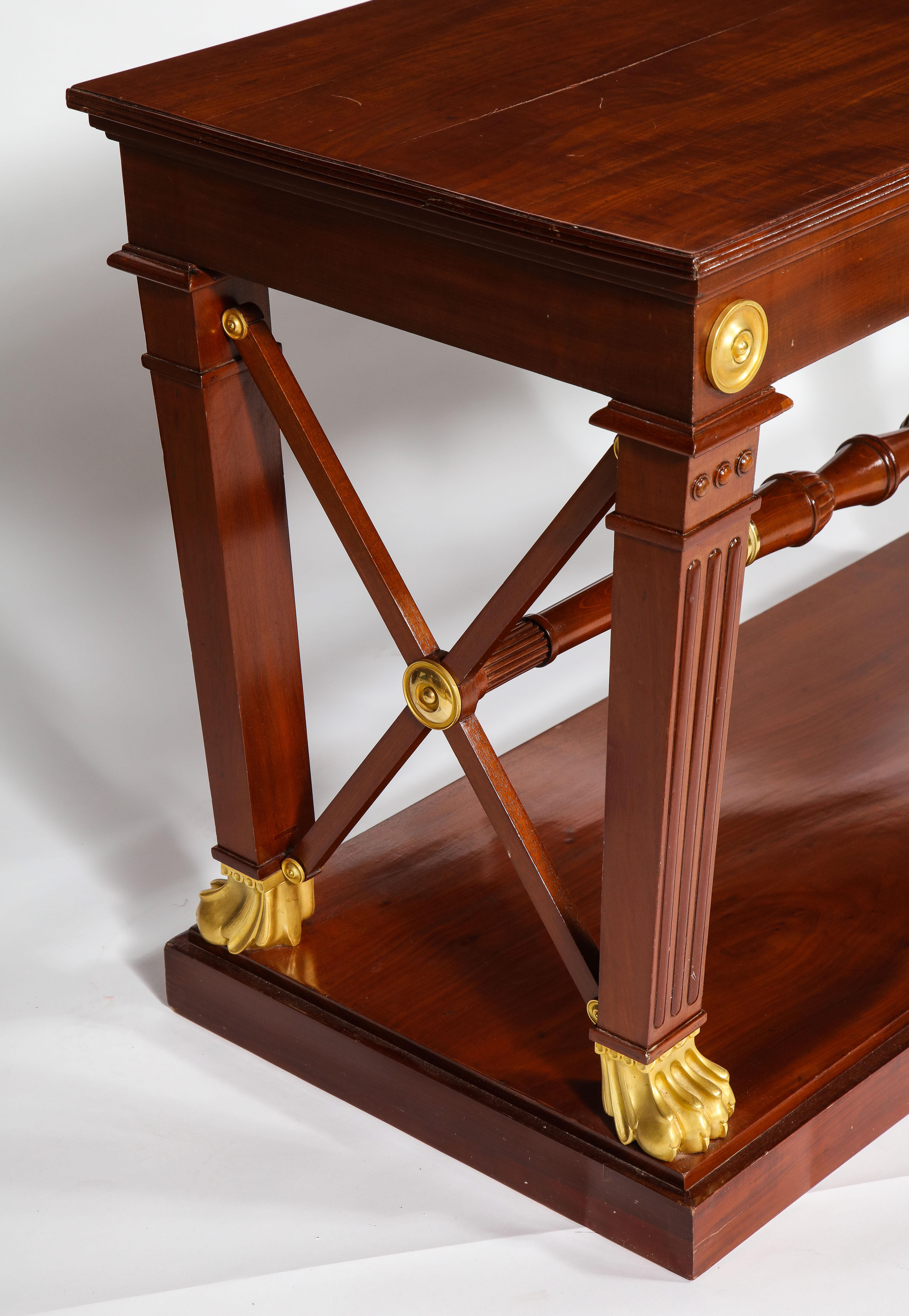 French Empire Period Dore Bronze Mounted Center Table/Library Table For Sale 1