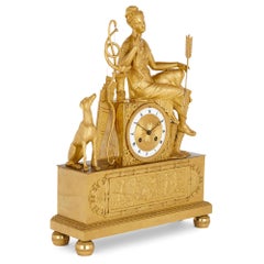 French Empire Period Gilt Bronze Mantel Clock