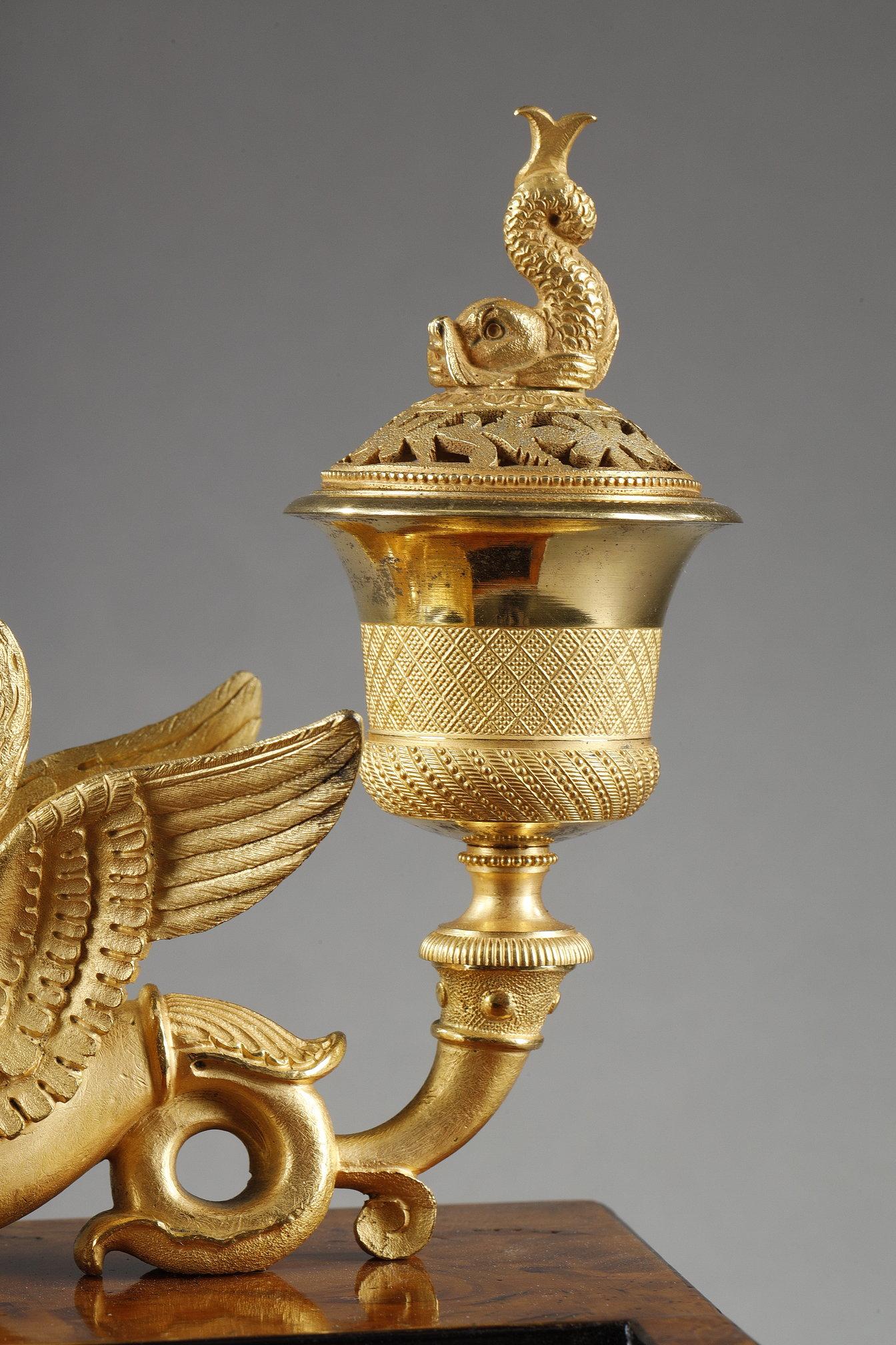 French Empire period Inkwell, identical to the one of Elisa Bonaparte For Sale 4
