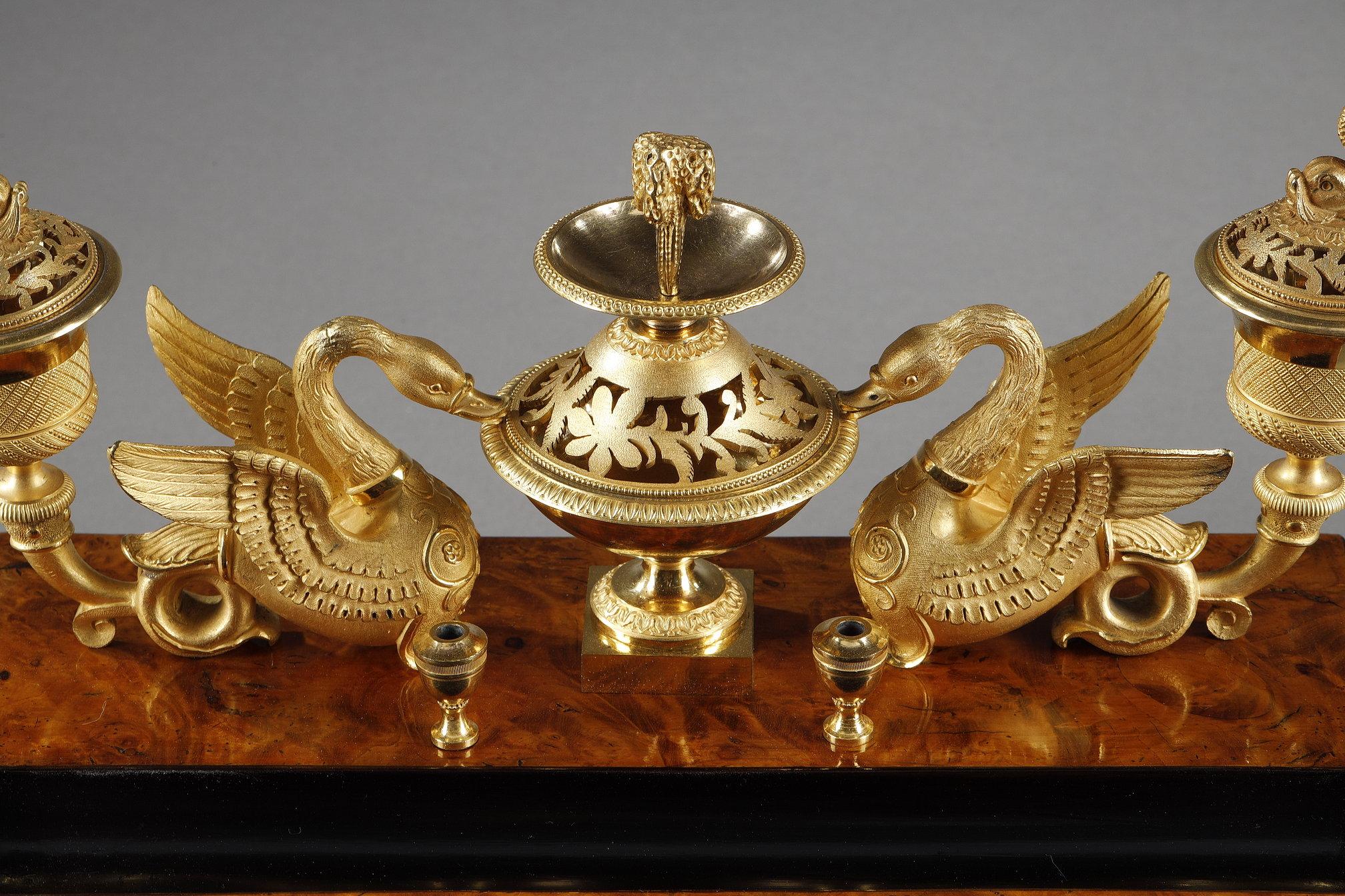 Bronze French Empire period Inkwell, identical to the one of Elisa Bonaparte For Sale