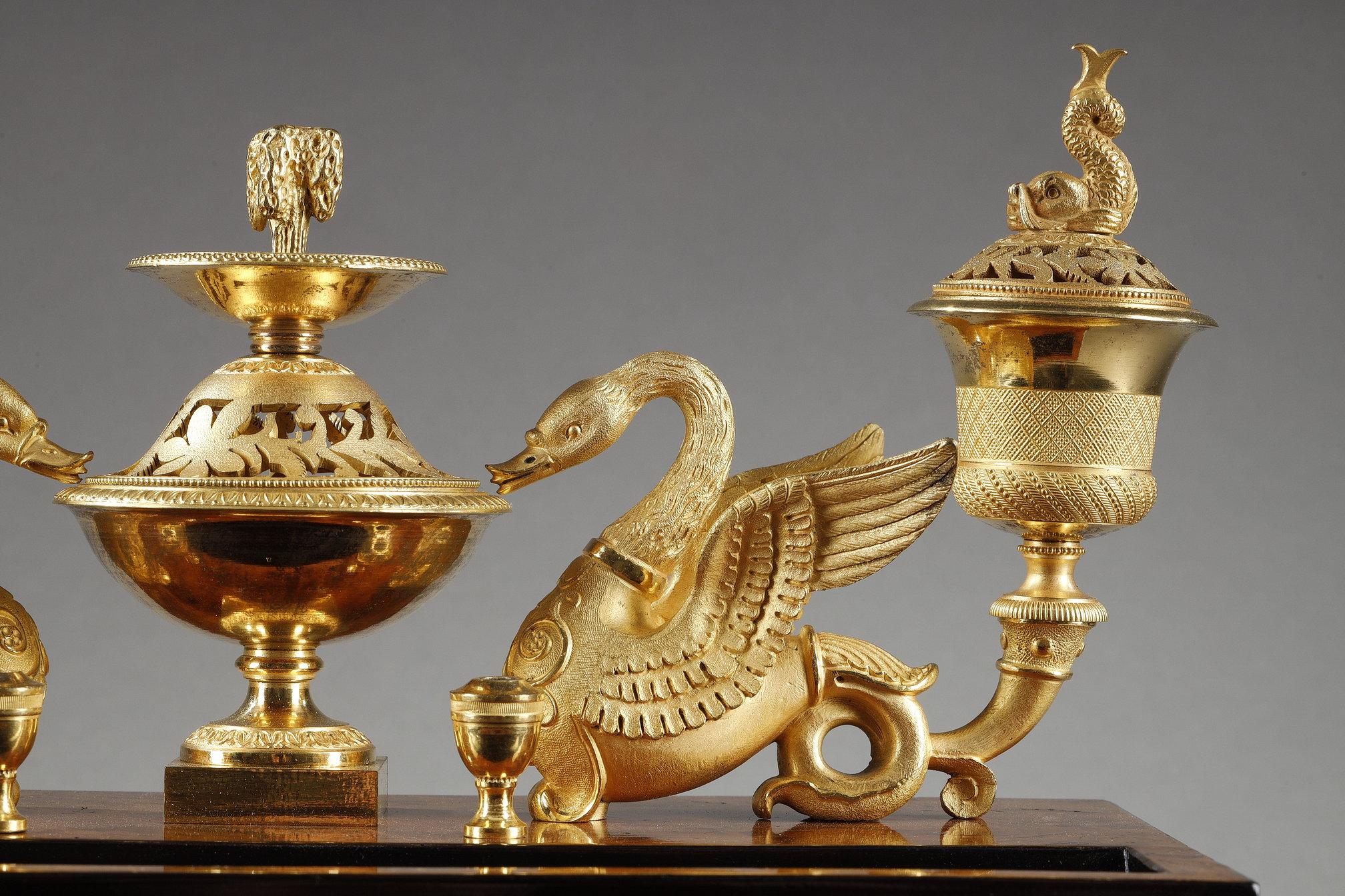 French Empire period Inkwell, identical to the one of Elisa Bonaparte For Sale 2