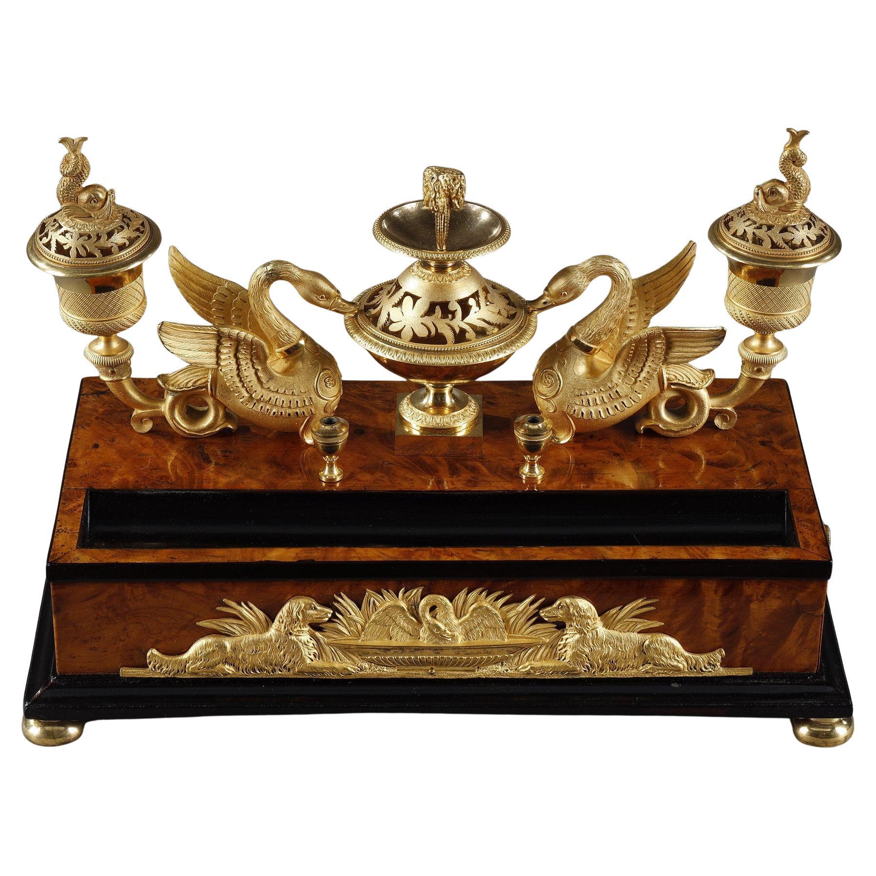 French Empire period Inkwell, identical to the one of Elisa Bonaparte For Sale