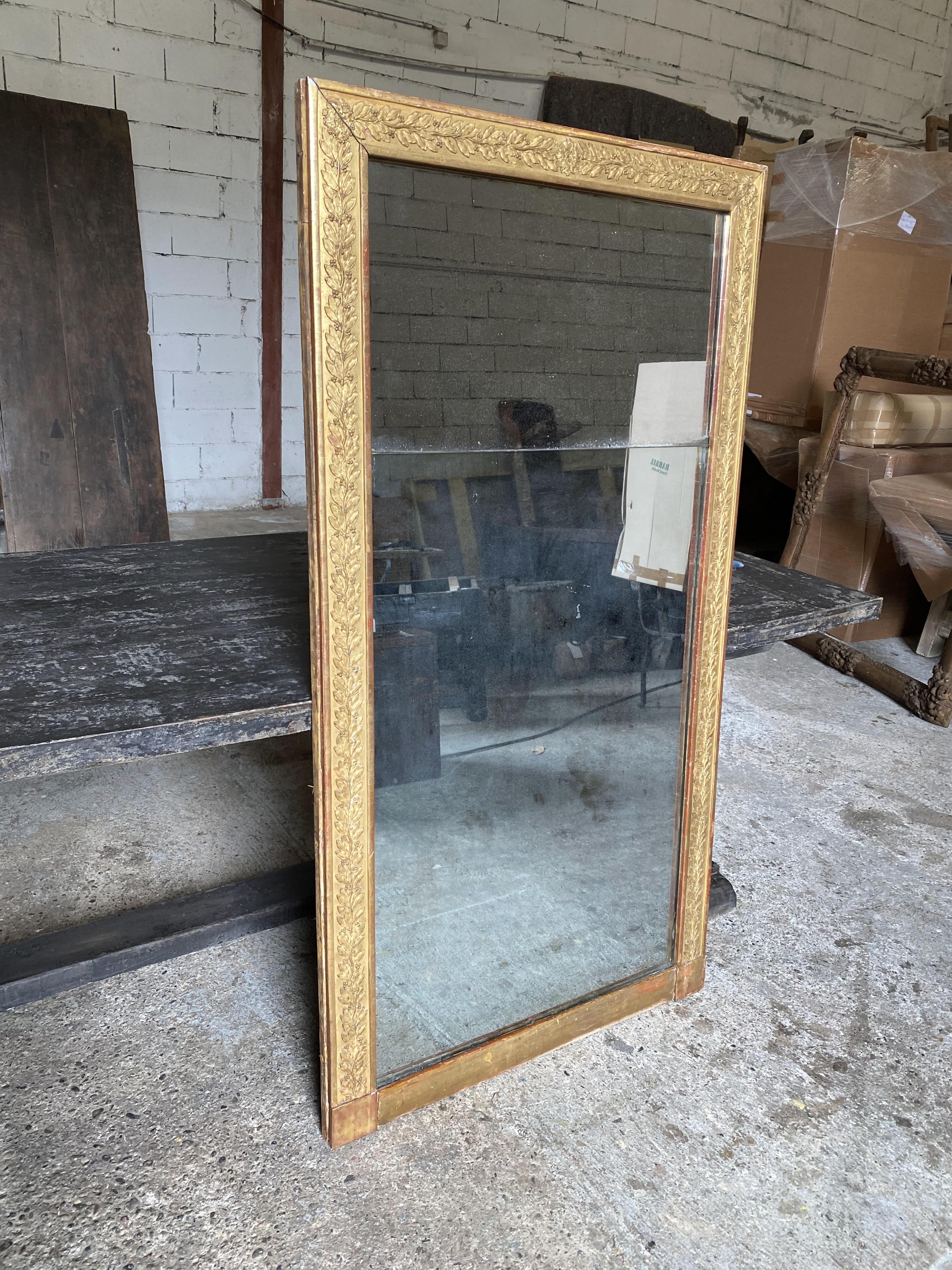 Wood French Empire Period Mirror