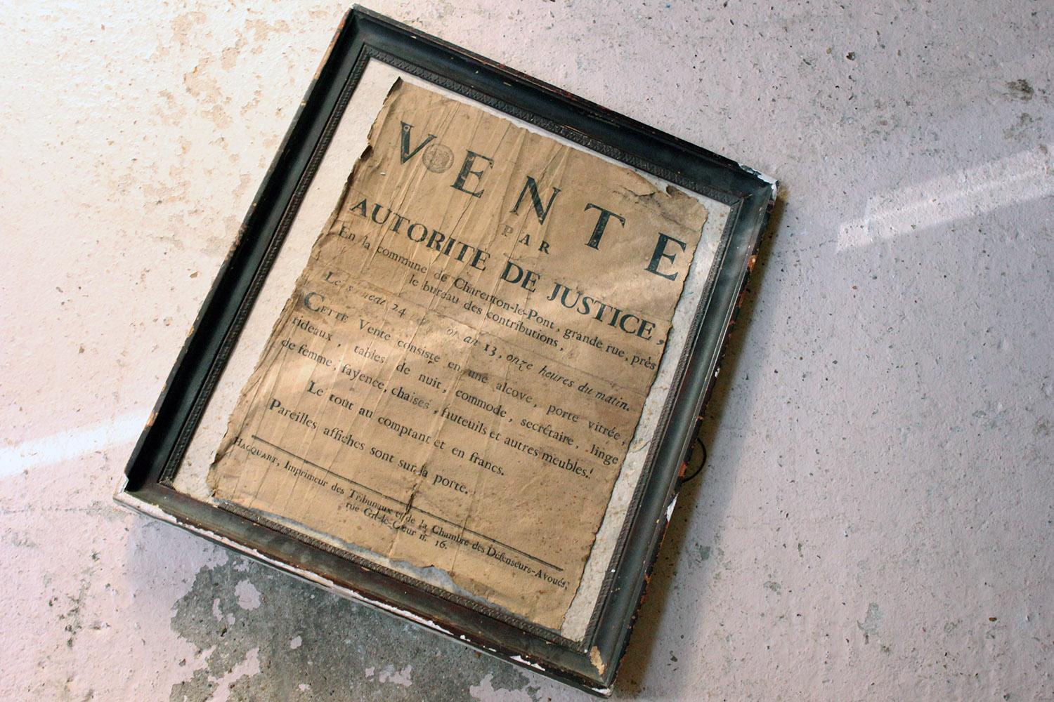 French Empire Period Napoleonic Notice of a Parisian House Clearance, circa 1805 4
