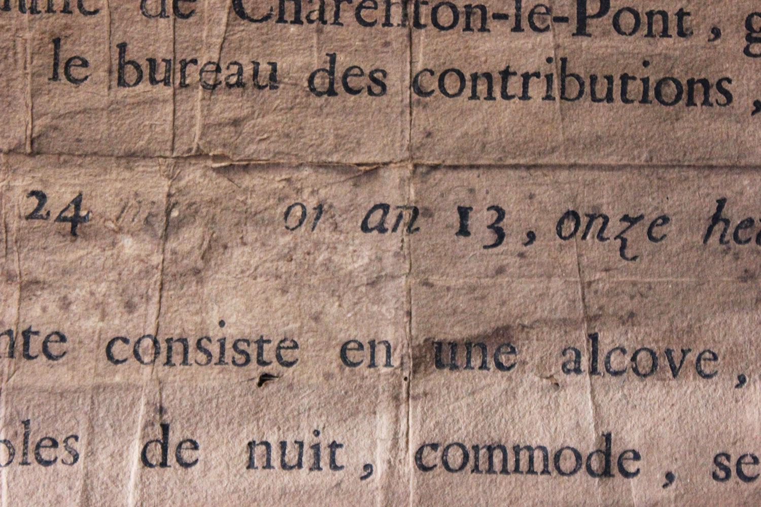 French Empire Period Napoleonic Notice of a Parisian House Clearance, circa 1805 1