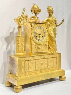 French Empire Period Ormolu Bronze Mantel Clock - Allegory of Astronomy