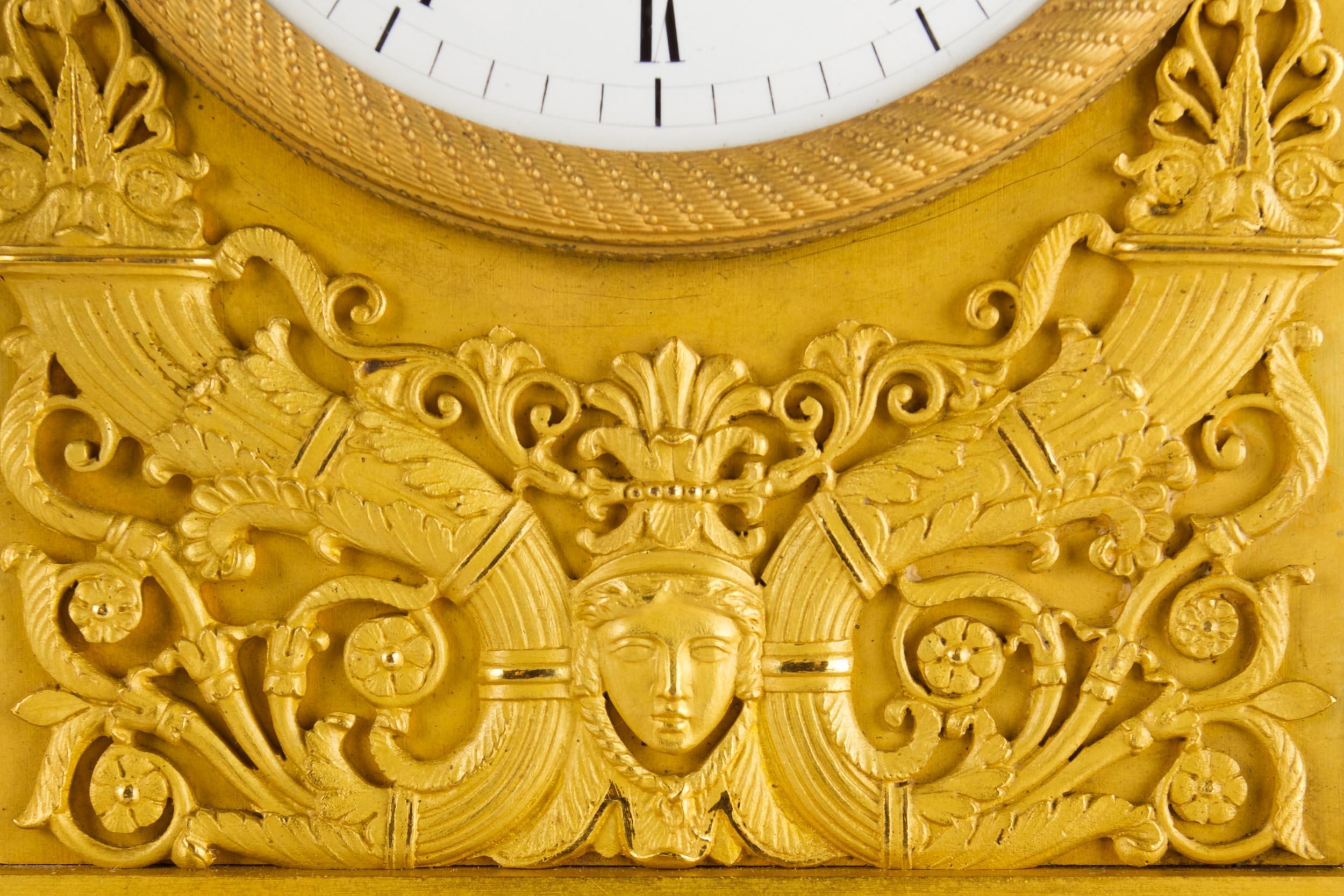 French Empire Period Ormolu Bronze Mantel Clock of Ceres, circa 1815 For Sale 3