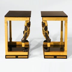 French Empire Period Ormolu Mounted Giltwood Consoles