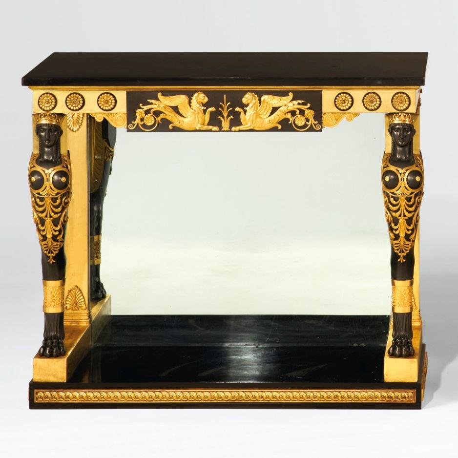 French Empire Period Ormolu Mounted Giltwood Consoles 1