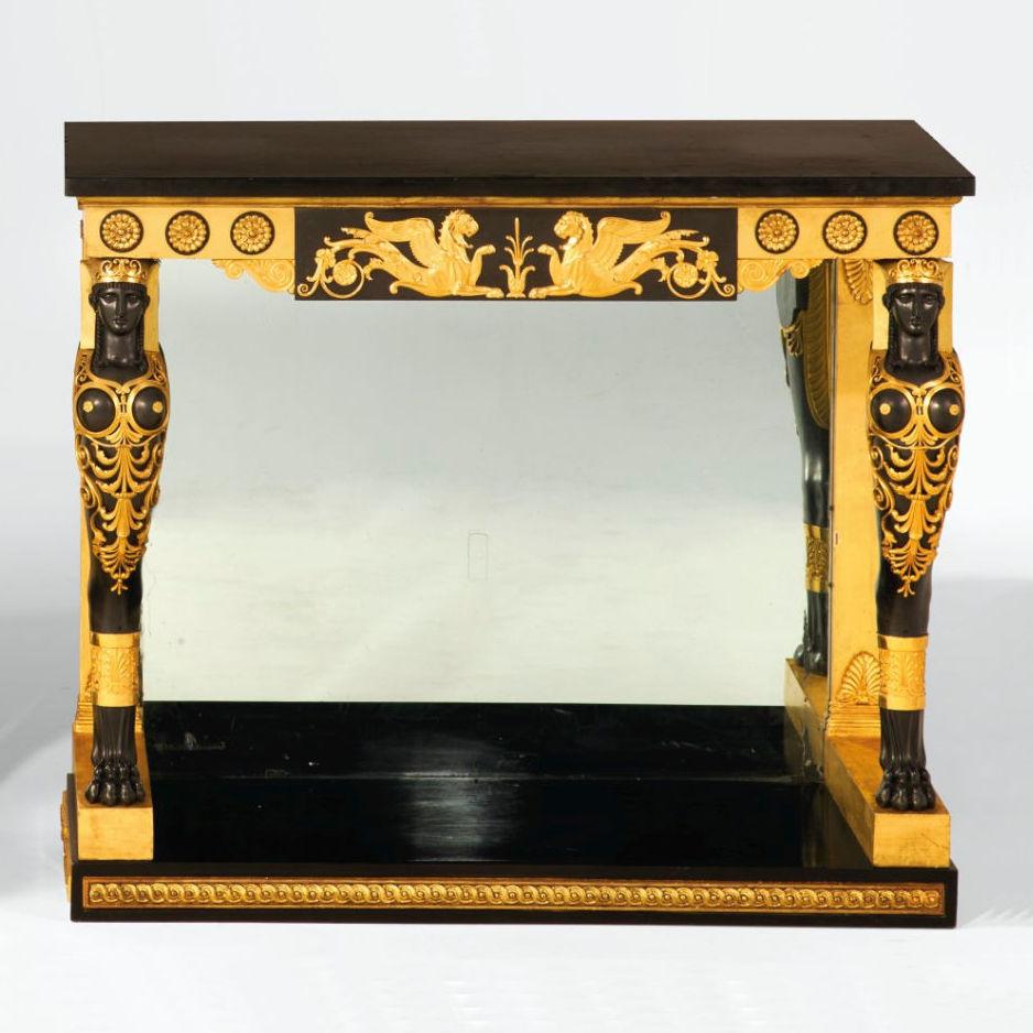 French Empire Period Ormolu Mounted Giltwood Consoles 2