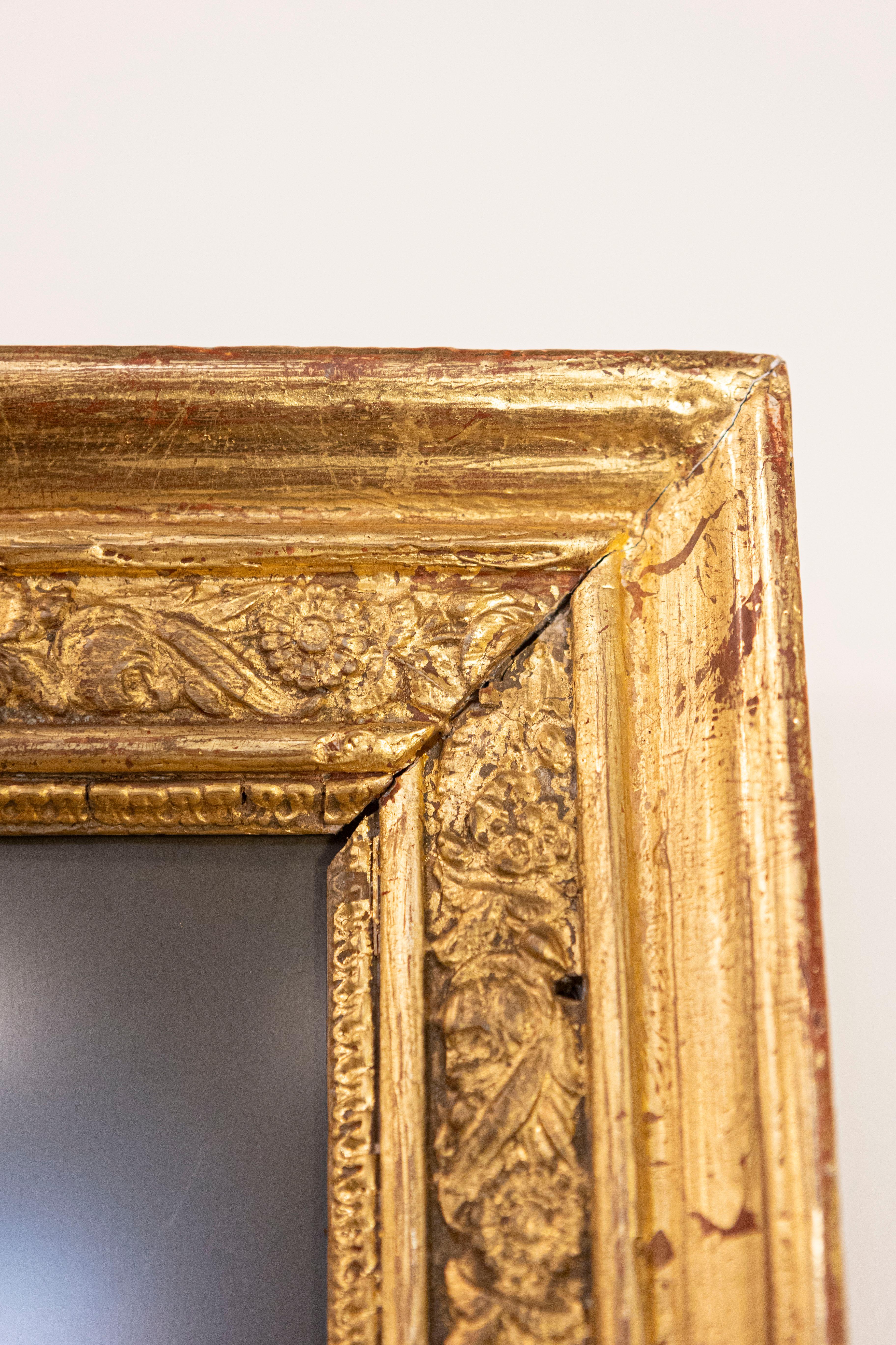 19th Century French Empire Period Pastel and Gouache Painting, circa 1810 in Giltwood Frame For Sale