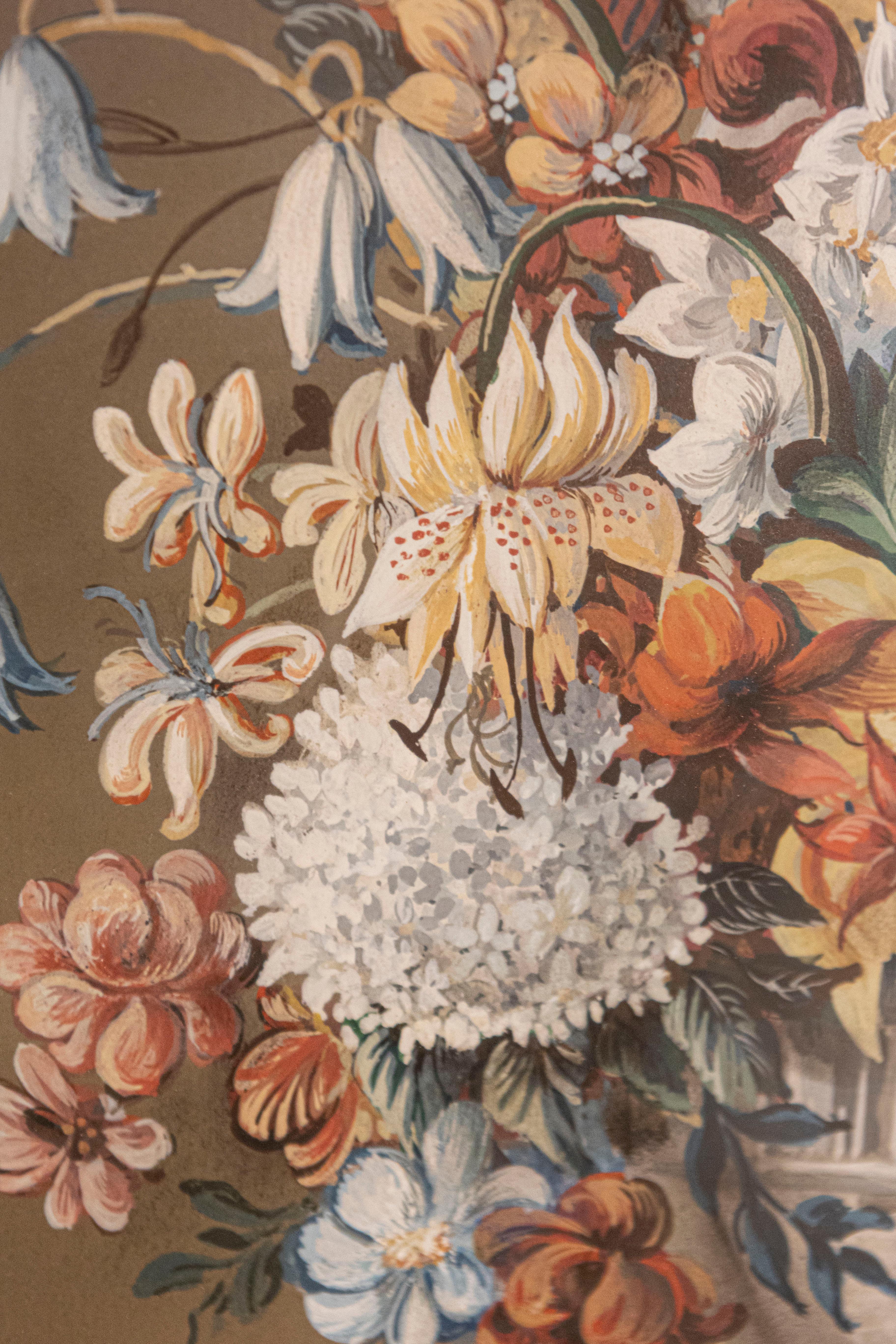 French Empire Period Pastel and Gouache Painting, circa 1810 in Giltwood Frame For Sale 2