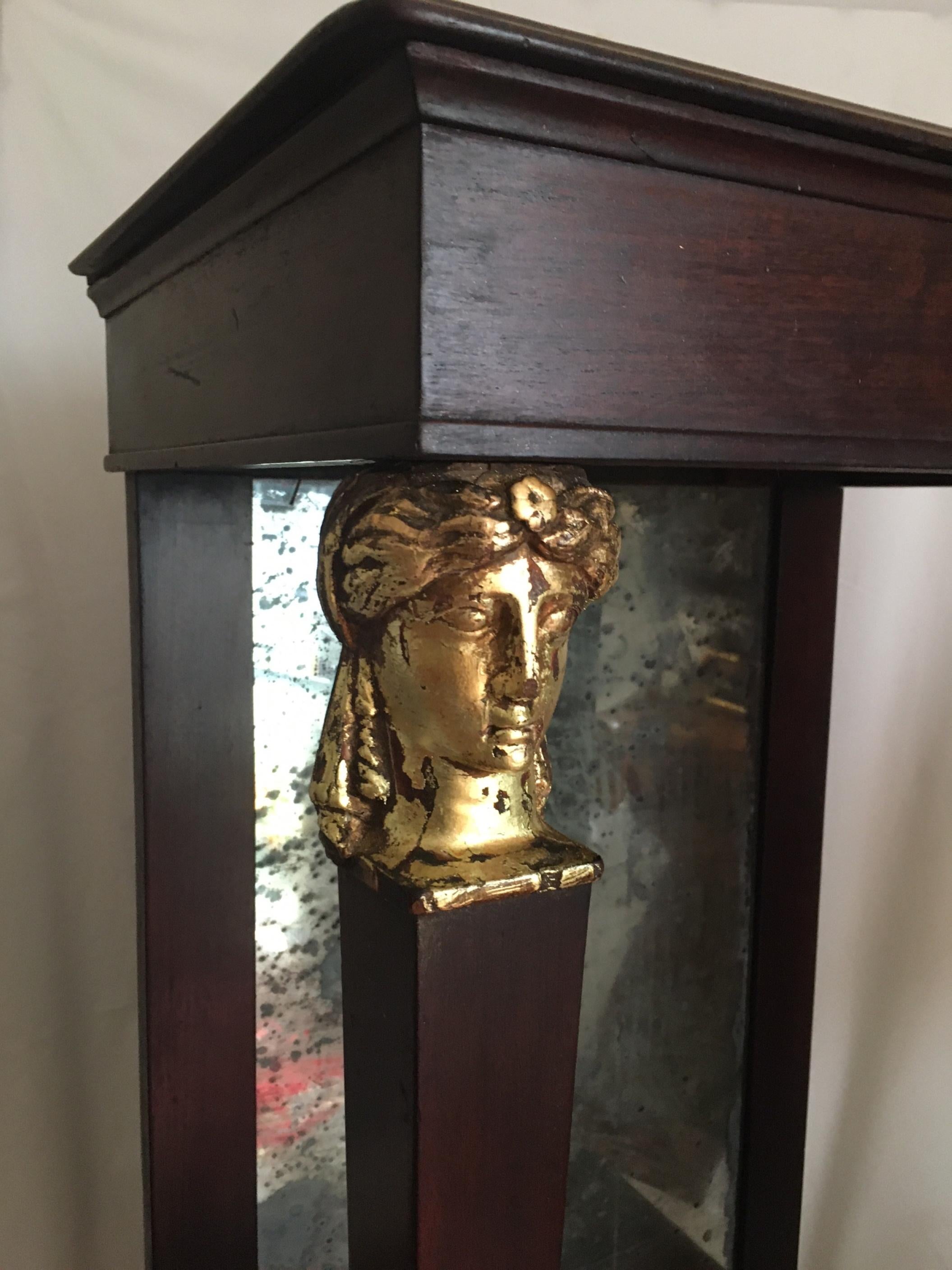 19th Century French Empire Period Petite Mahogany Console with Mirror, circa 1810