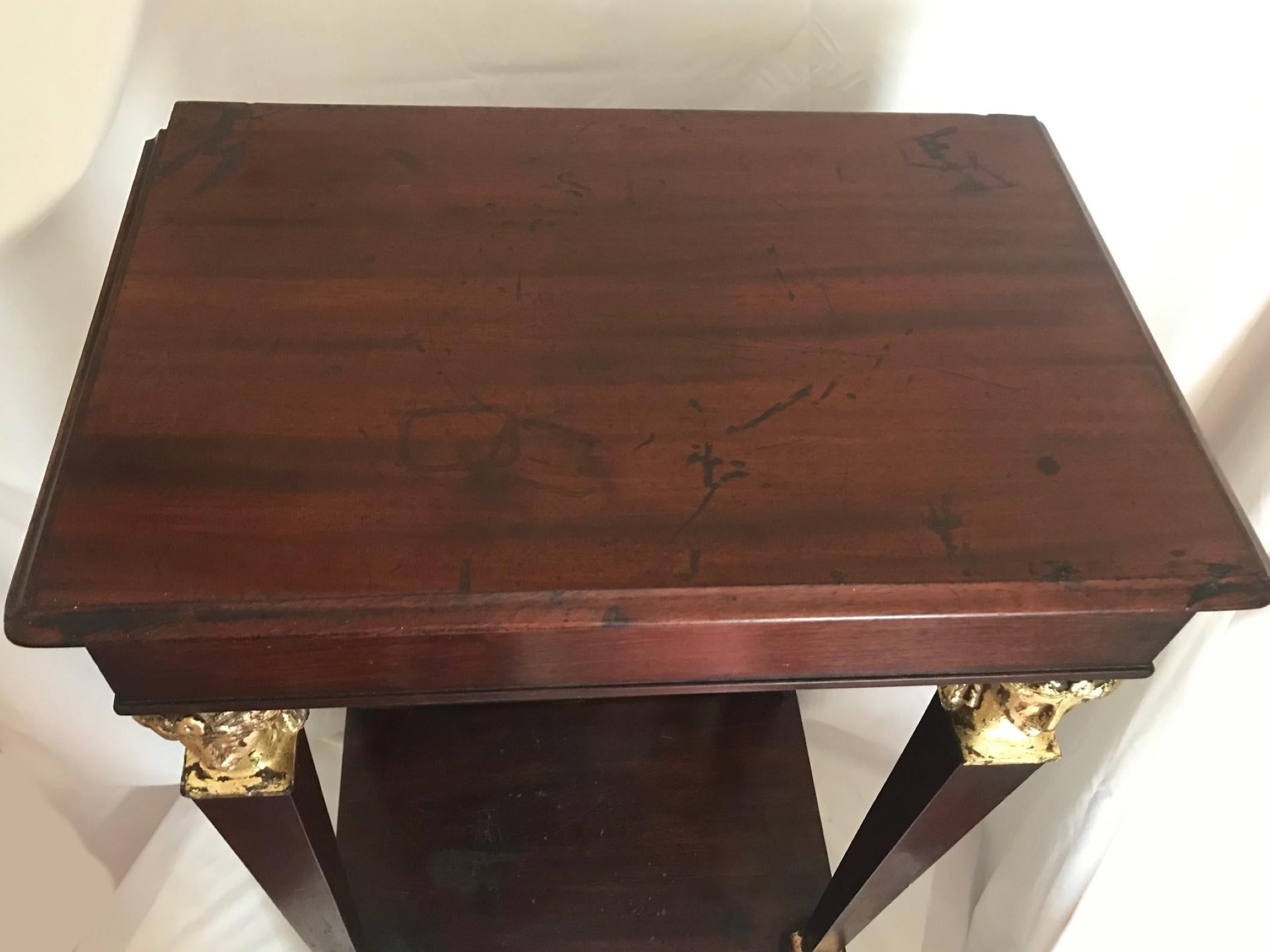French Empire Period Petite Mahogany Console with Mirror, circa 1810 2