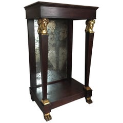 French Empire Period Petite Mahogany Console with Mirror, circa 1810