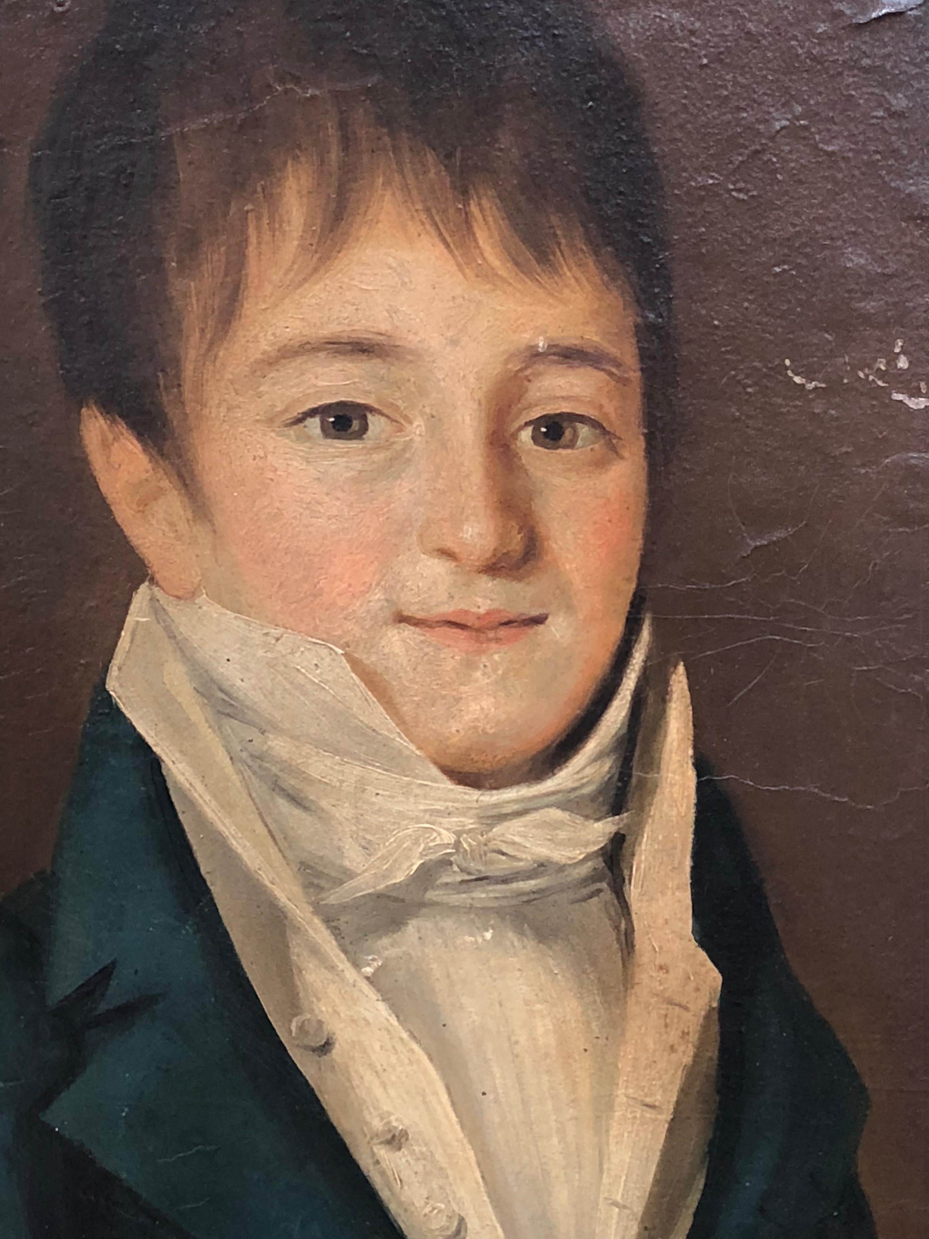 Hand-Painted French Empire Period Portrait
