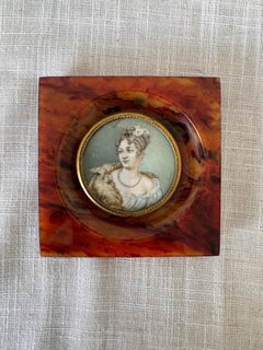 French Empire Period Portrait Miniature, Signed Joris, Early 19th Century