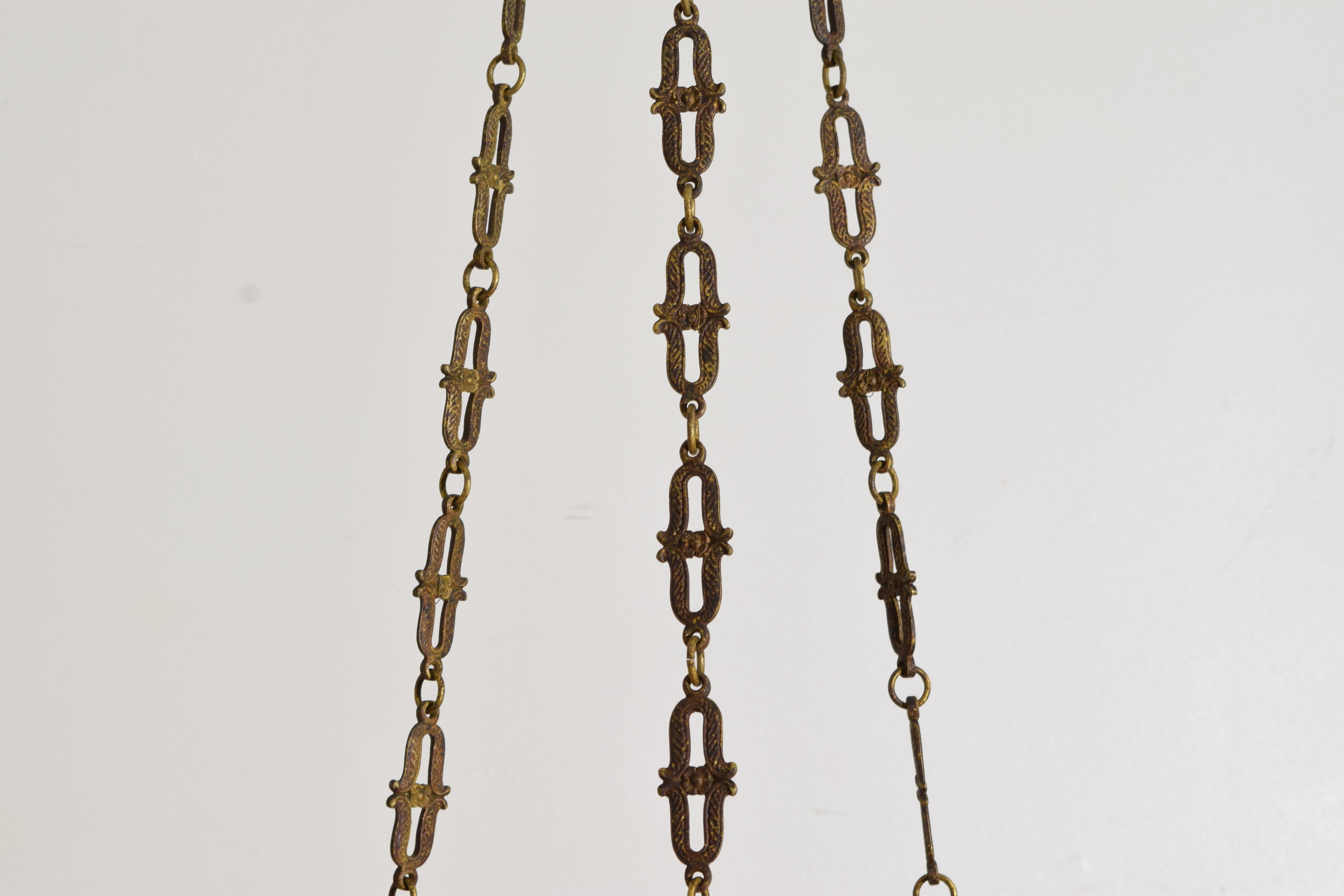 French Empire Period Tole & Bronze 6-light Globe Chandelier, early 19th century 1