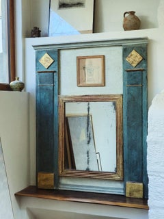 French Empire Period Trumeau Mirror with Architectural Engraving, circa 1800