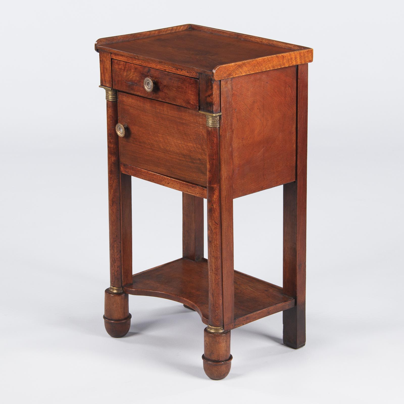French Empire Period Walnut Bedside Cabinet, Early 1800s 4