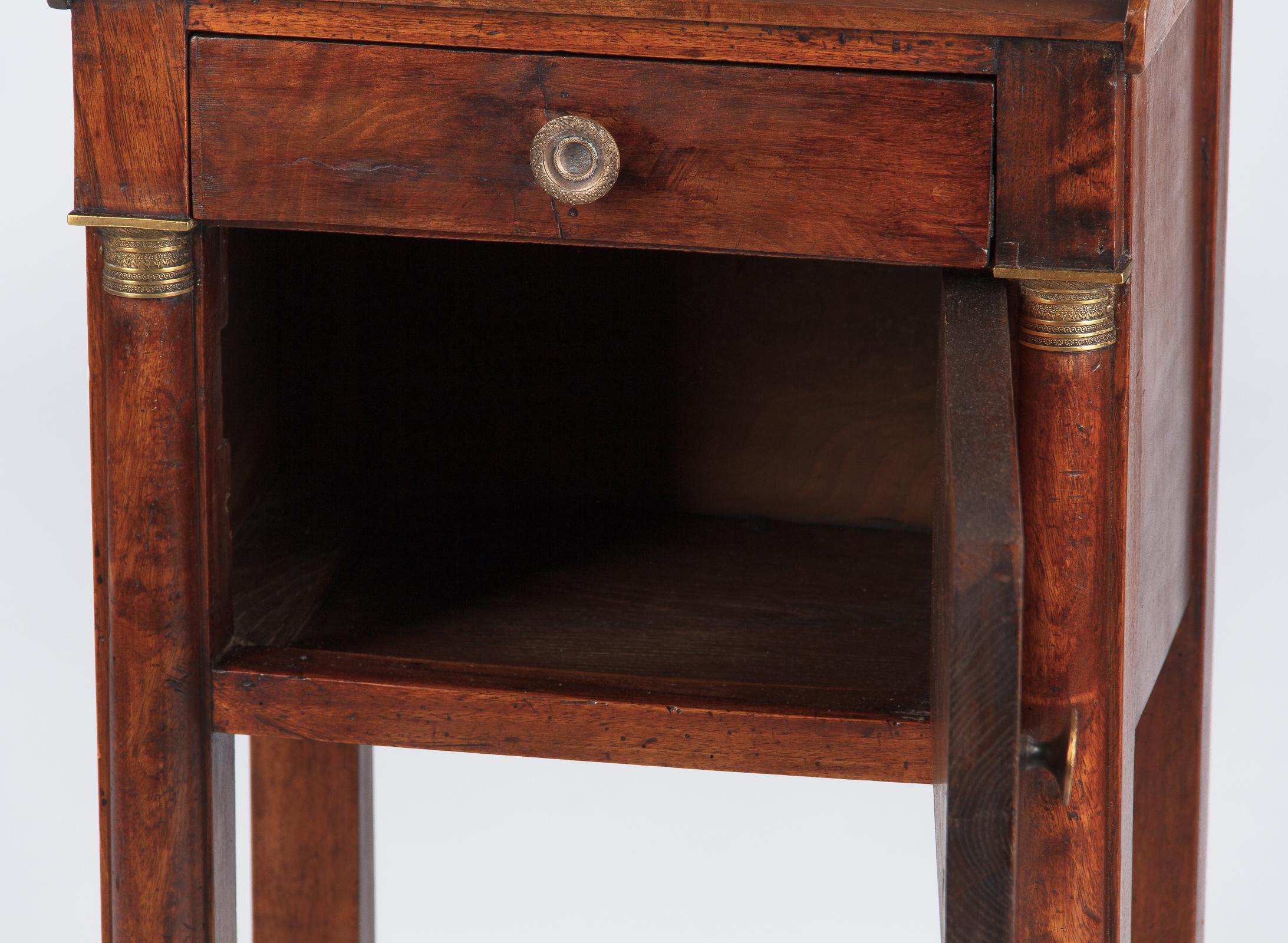 French Empire Period Walnut Bedside Cabinet, Early 1800s 6