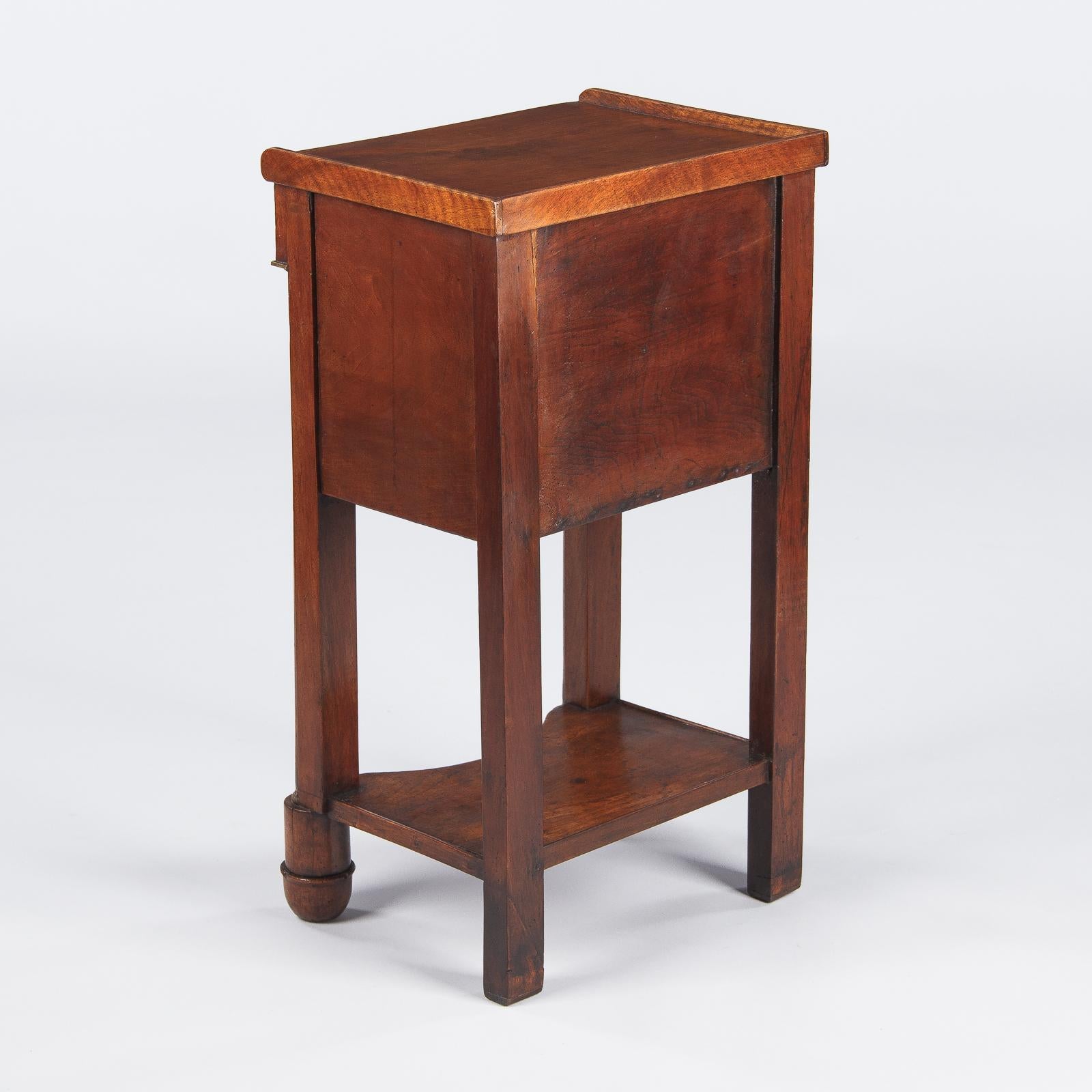 French Empire Period Walnut Bedside Cabinet, Early 1800s 8