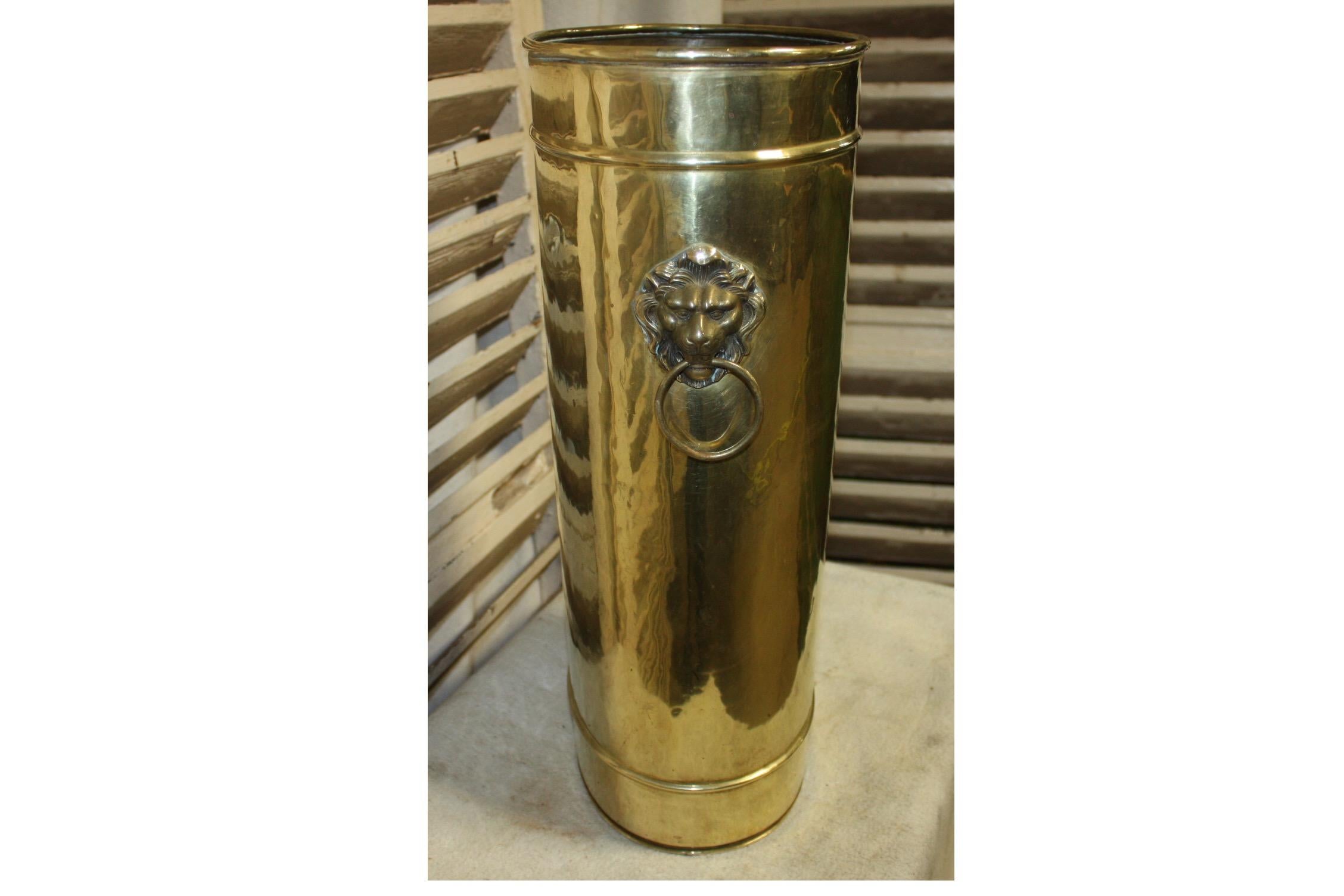 Brass French Empire Period Wastepaper Basket For Sale