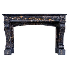 French Empire Portoro Marble Chimneypiece
