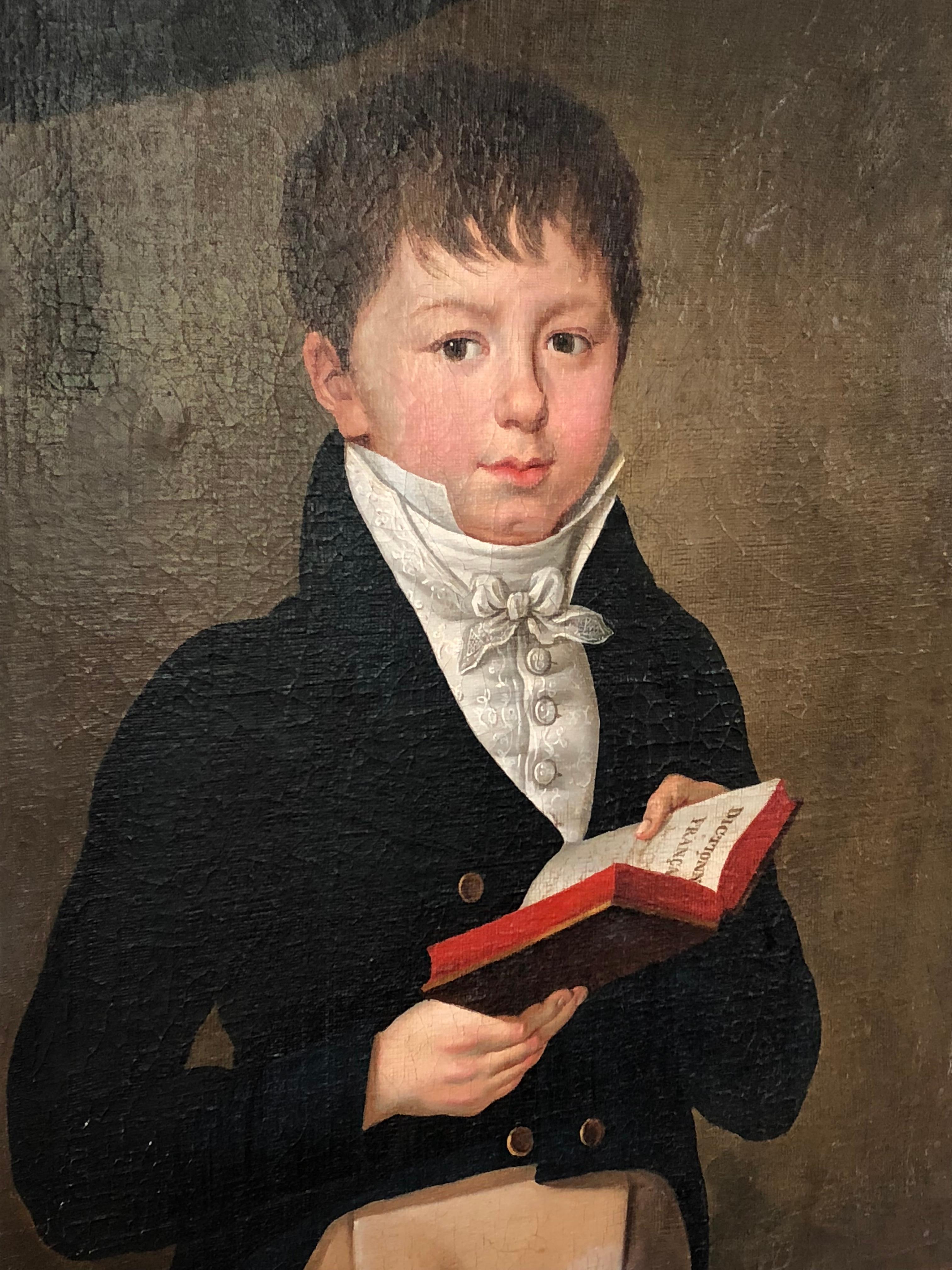 Français Portrait d'un garçon de l'Empire français, vers 1810 en vente