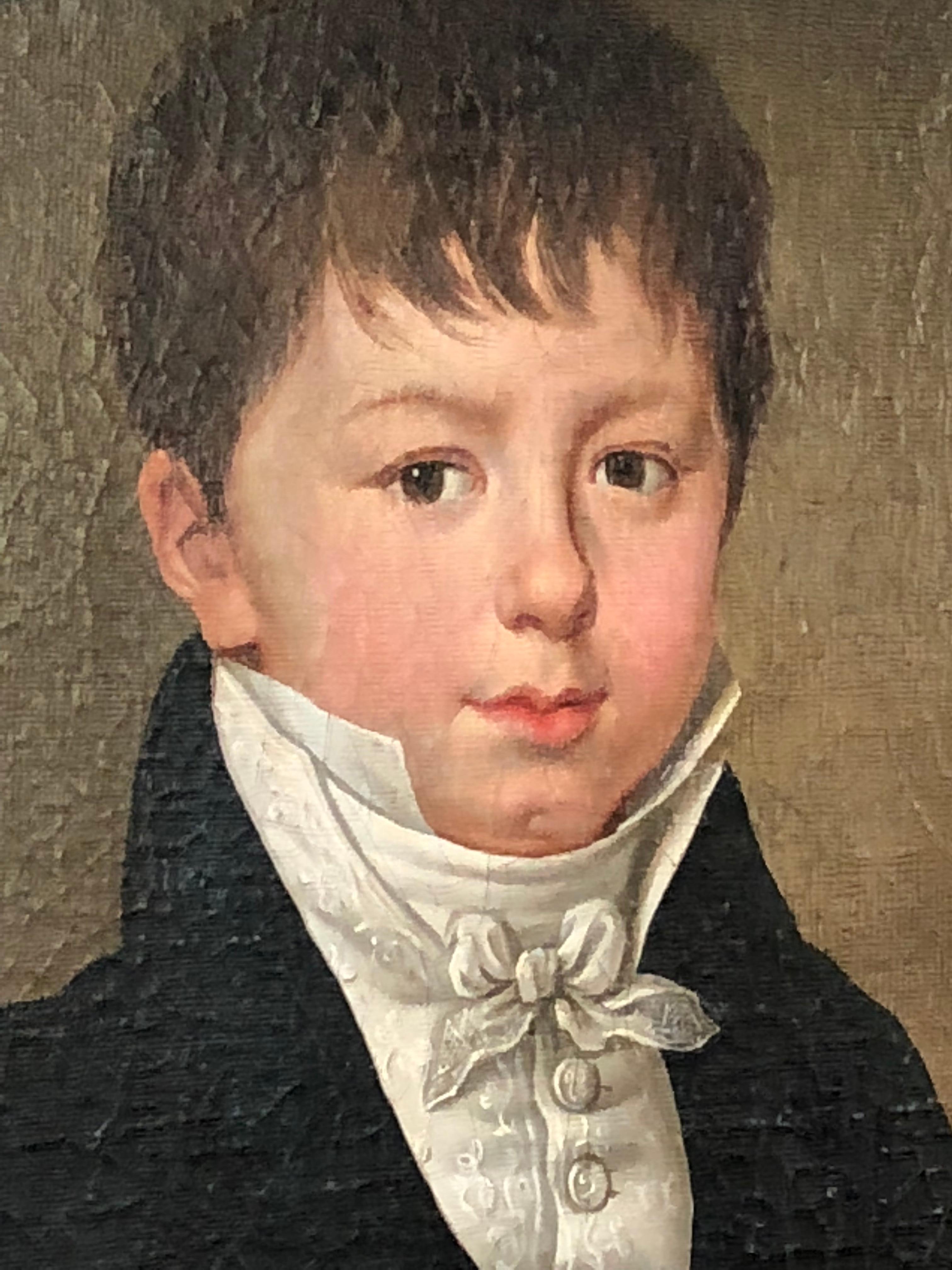 XIXe siècle Portrait d'un garçon de l'Empire français, vers 1810 en vente