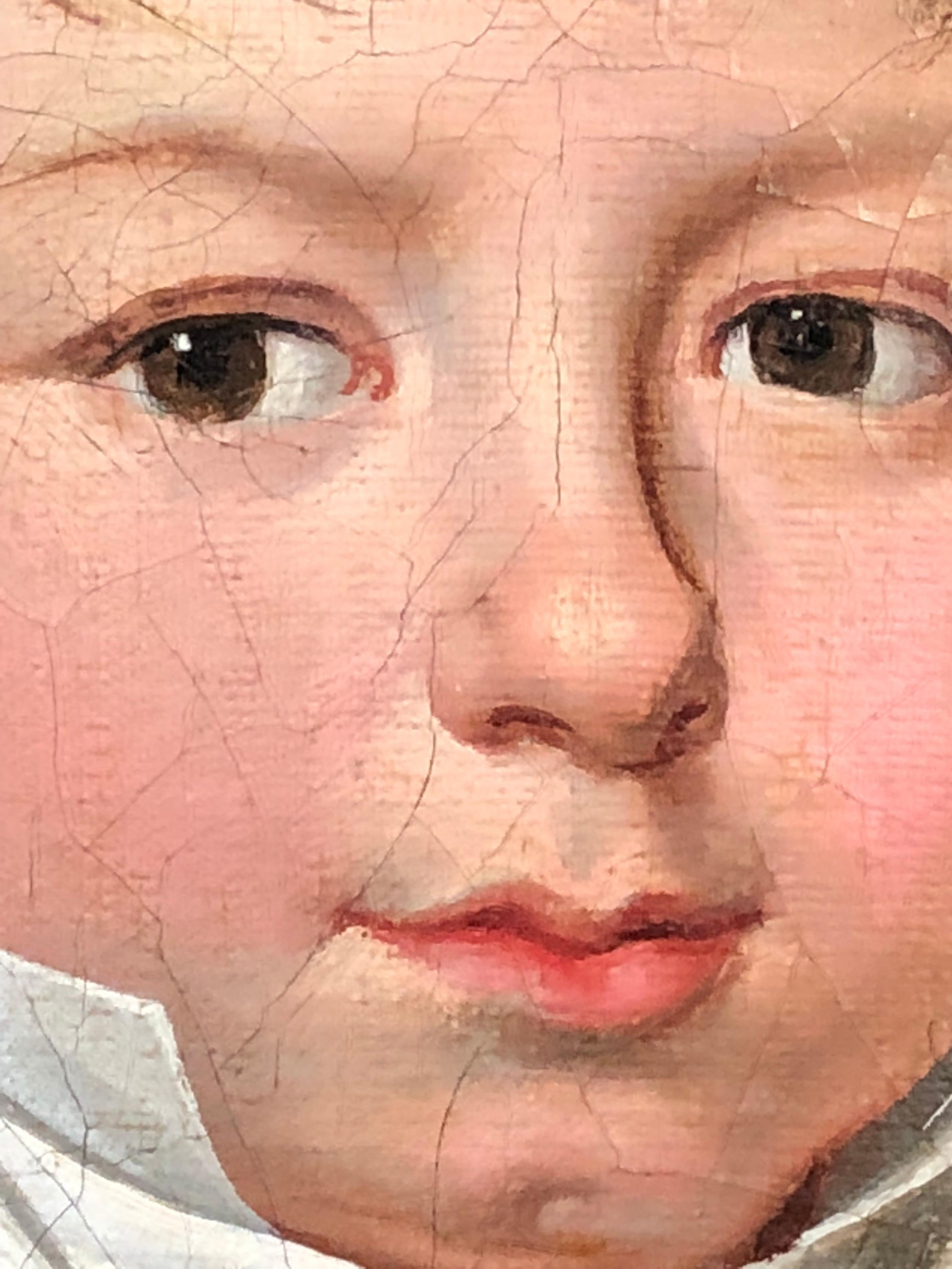 Paint French Empire Portrait of Boy, circa 1810 For Sale