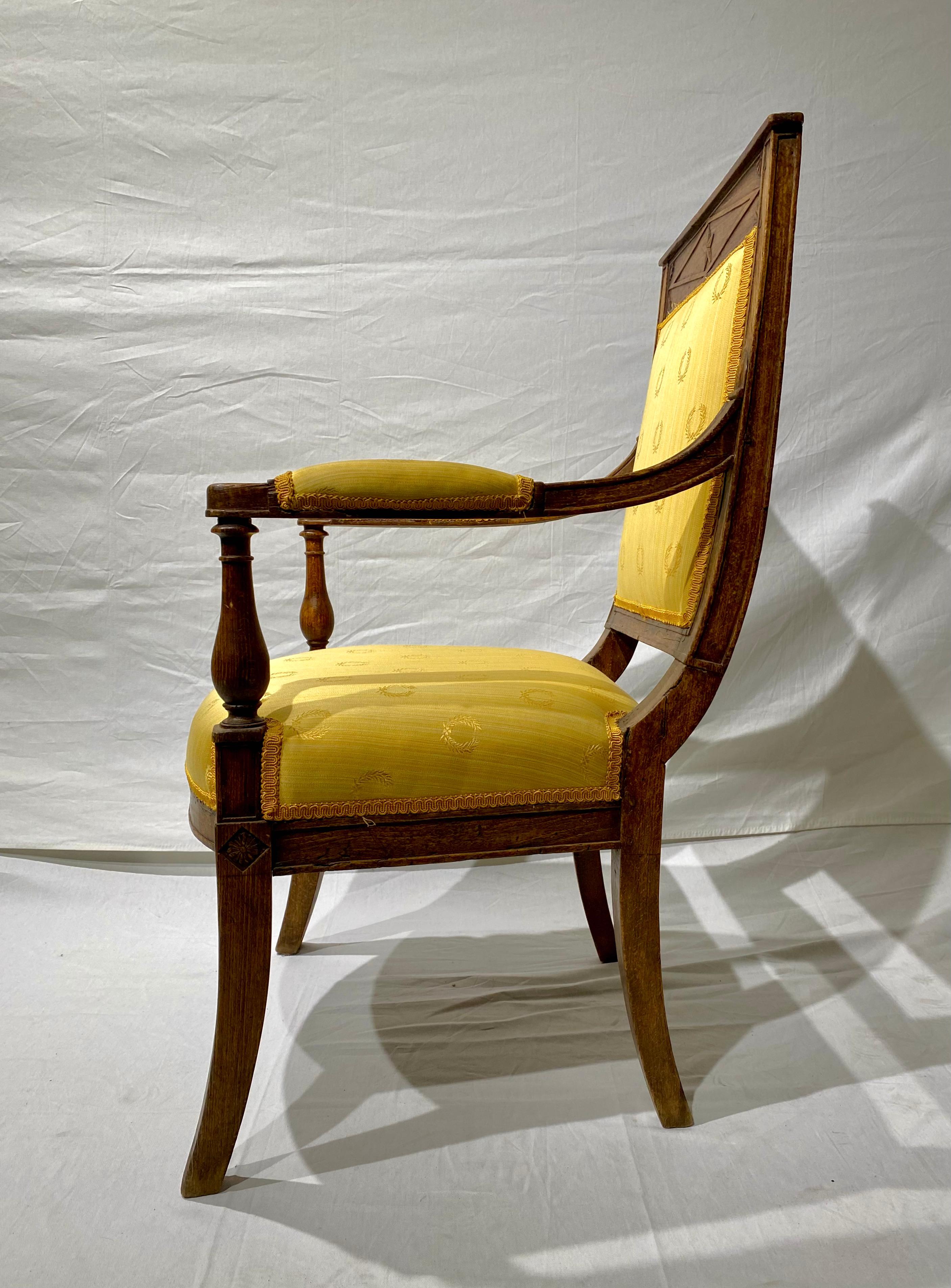 19th Century French, Empire Provencal Armchair For Sale
