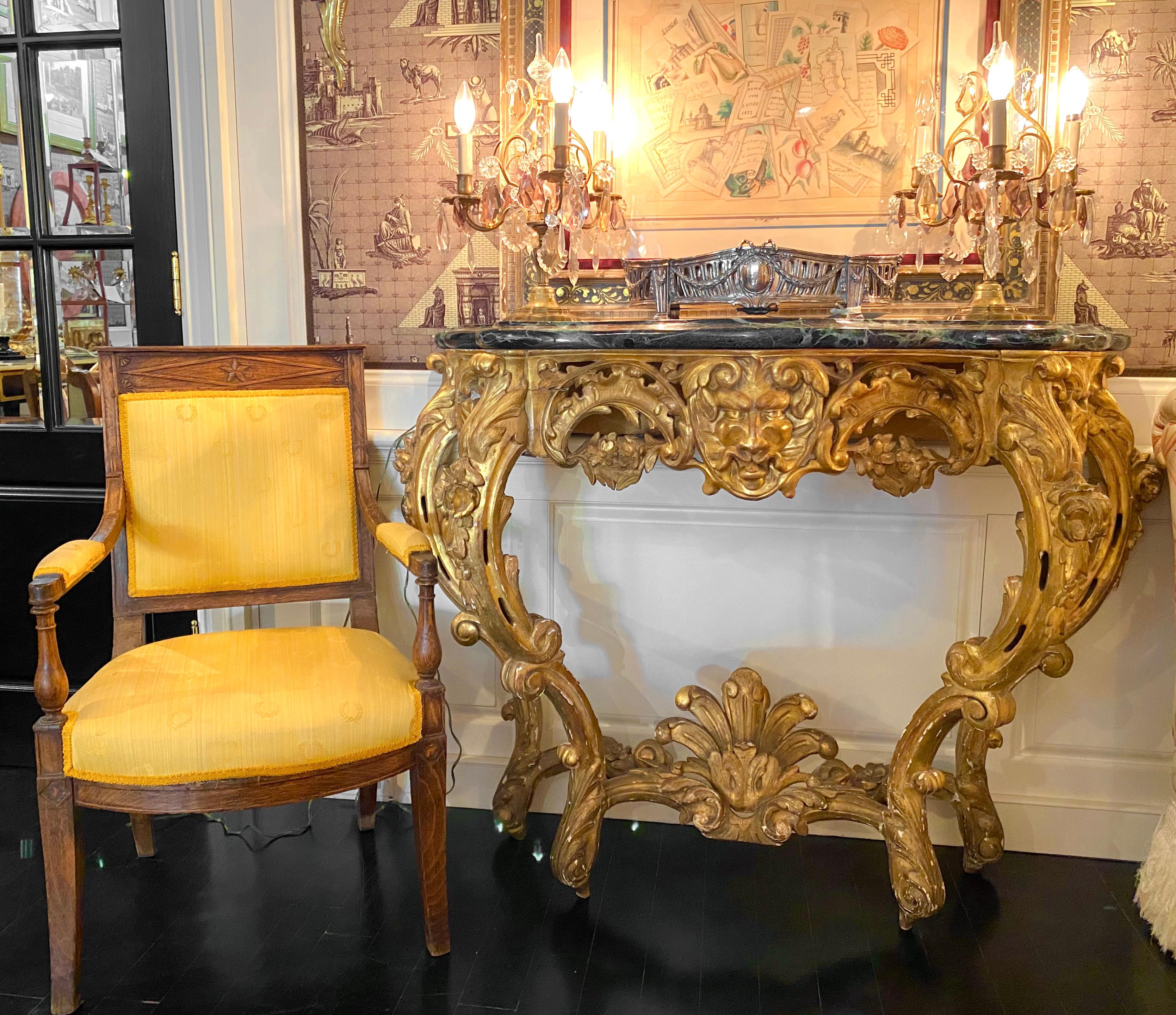 Bois Fauteuil provençal Empire français en vente