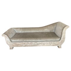 Französisch Empire Hand schnitzen Wood Painted Meridienne Daybed 18Th. C.