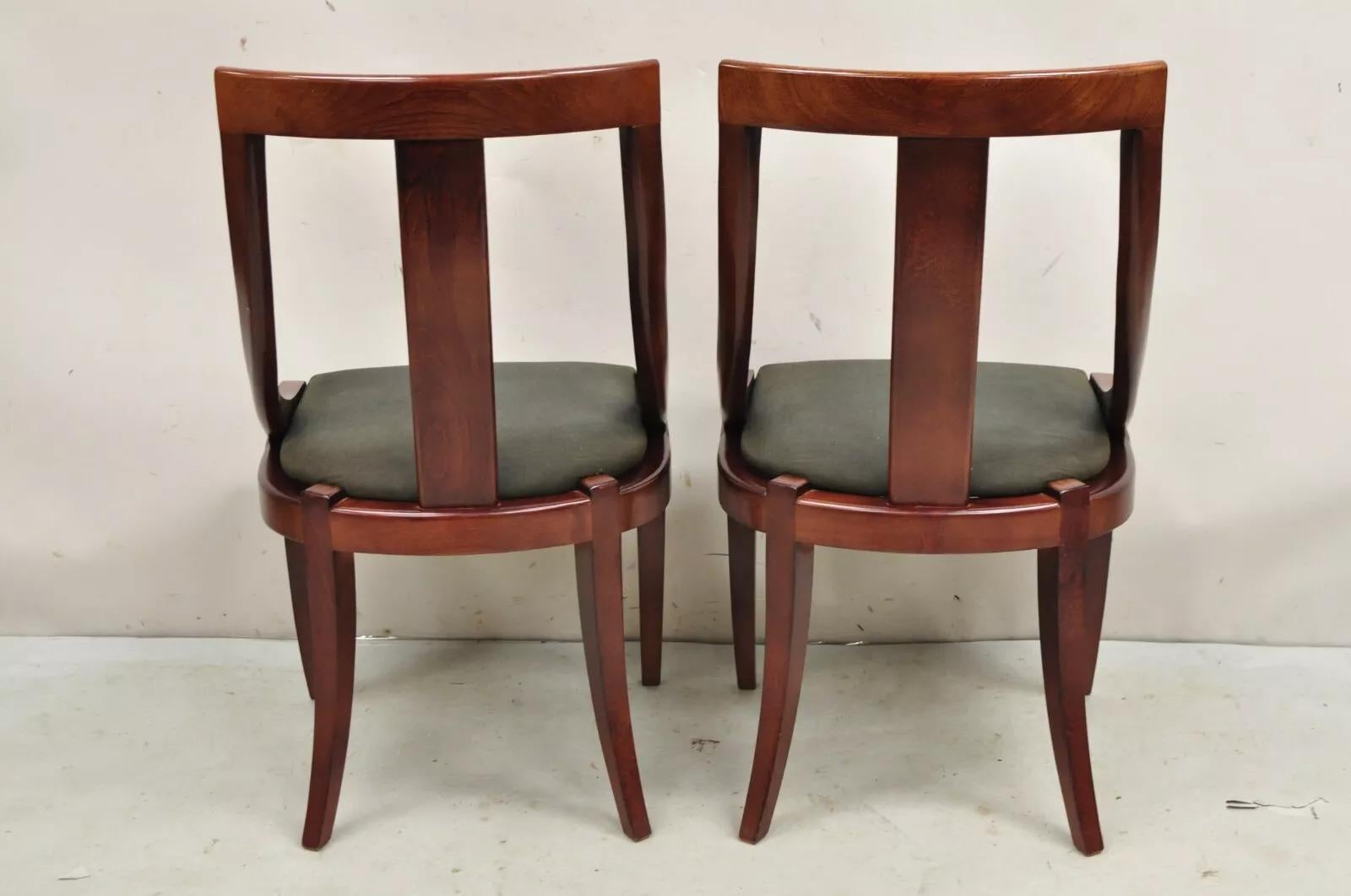 Sedie da pranzo con gambe a sciabola in legno di ciliegio in stile Impero francese - Set di 4 in vendita 3