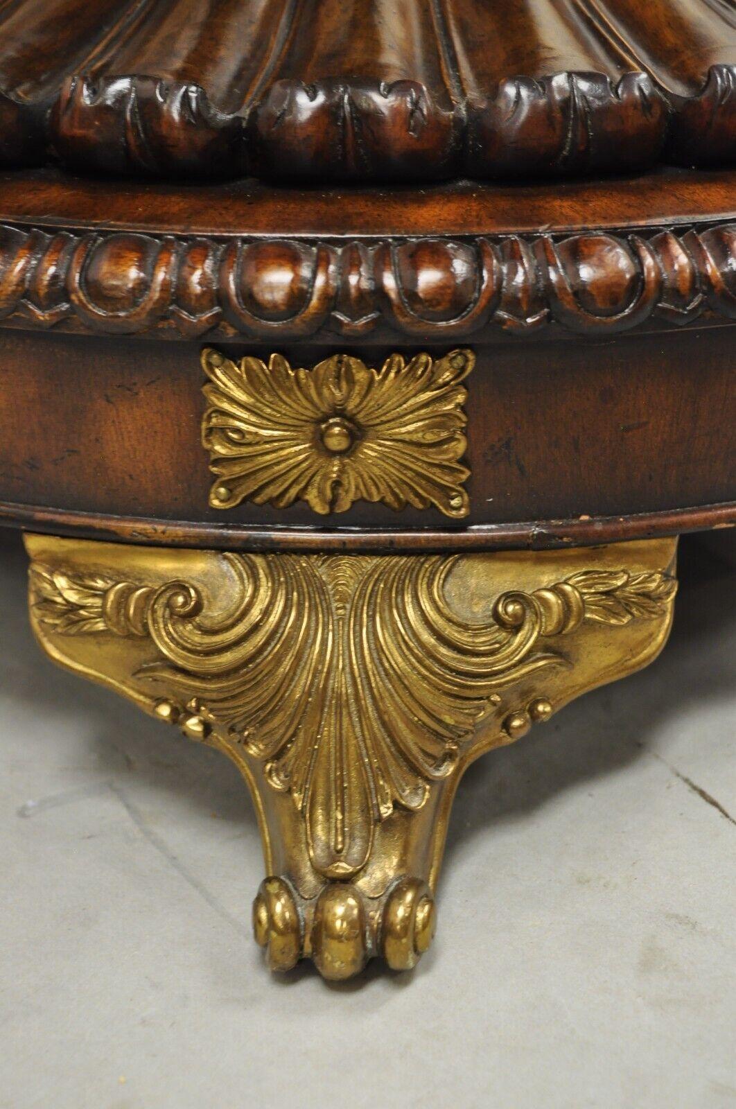 French Empire Regency Style Round Mahogany Pedestal Base Lamp Side Table 4