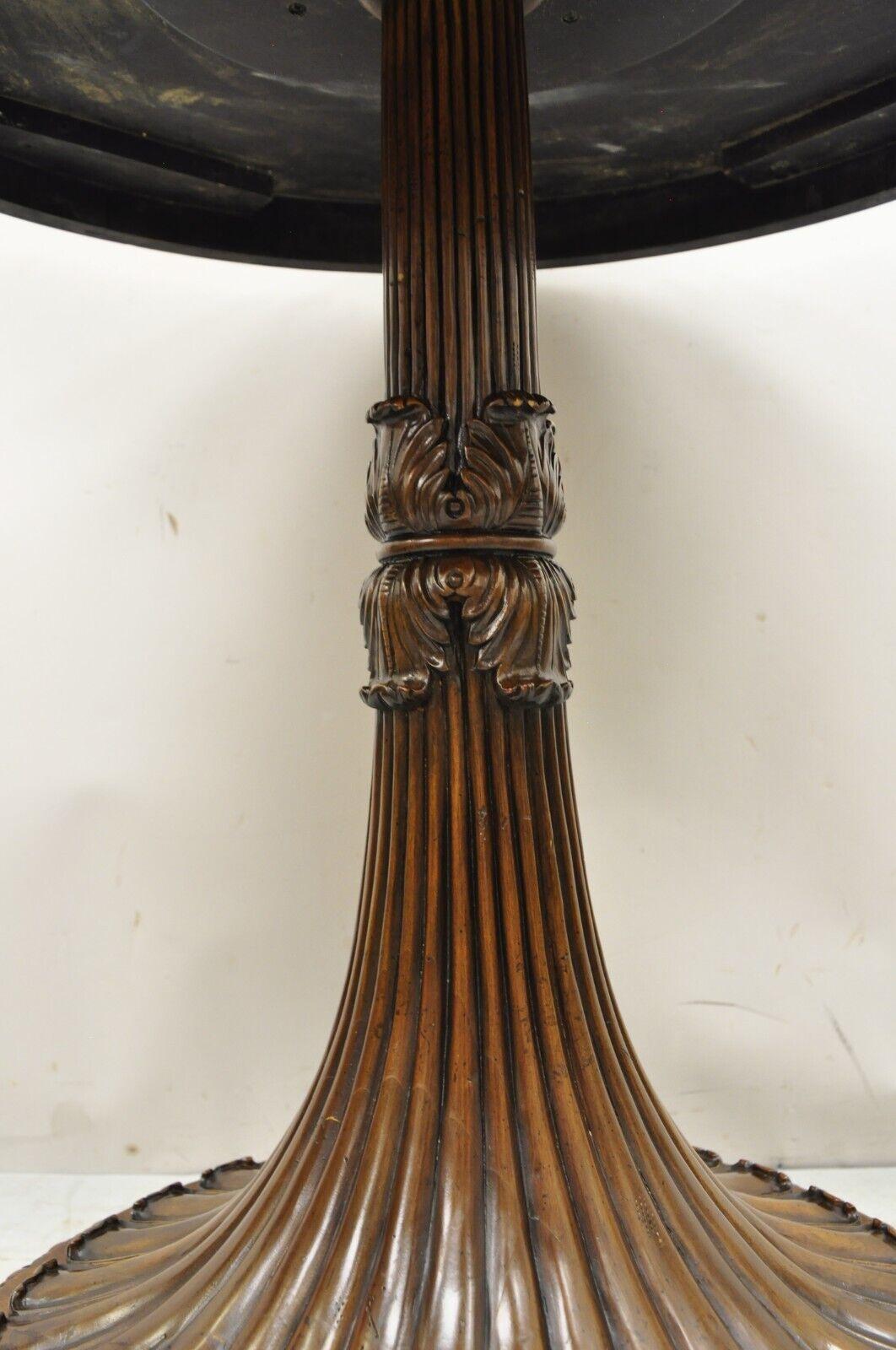 French Empire Regency Style Round Mahogany Pedestal Base Lamp Side Table 5
