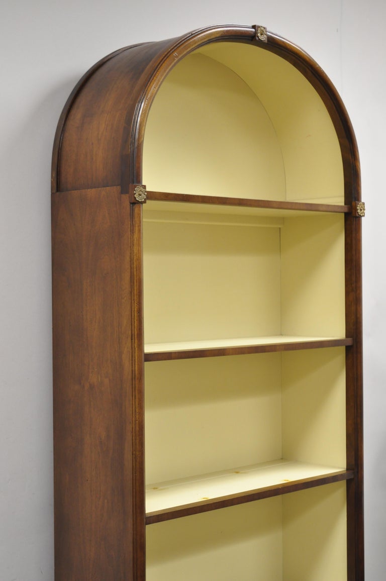 French Empire Regency Tall Arched Dome Walnut Etagere Curio a