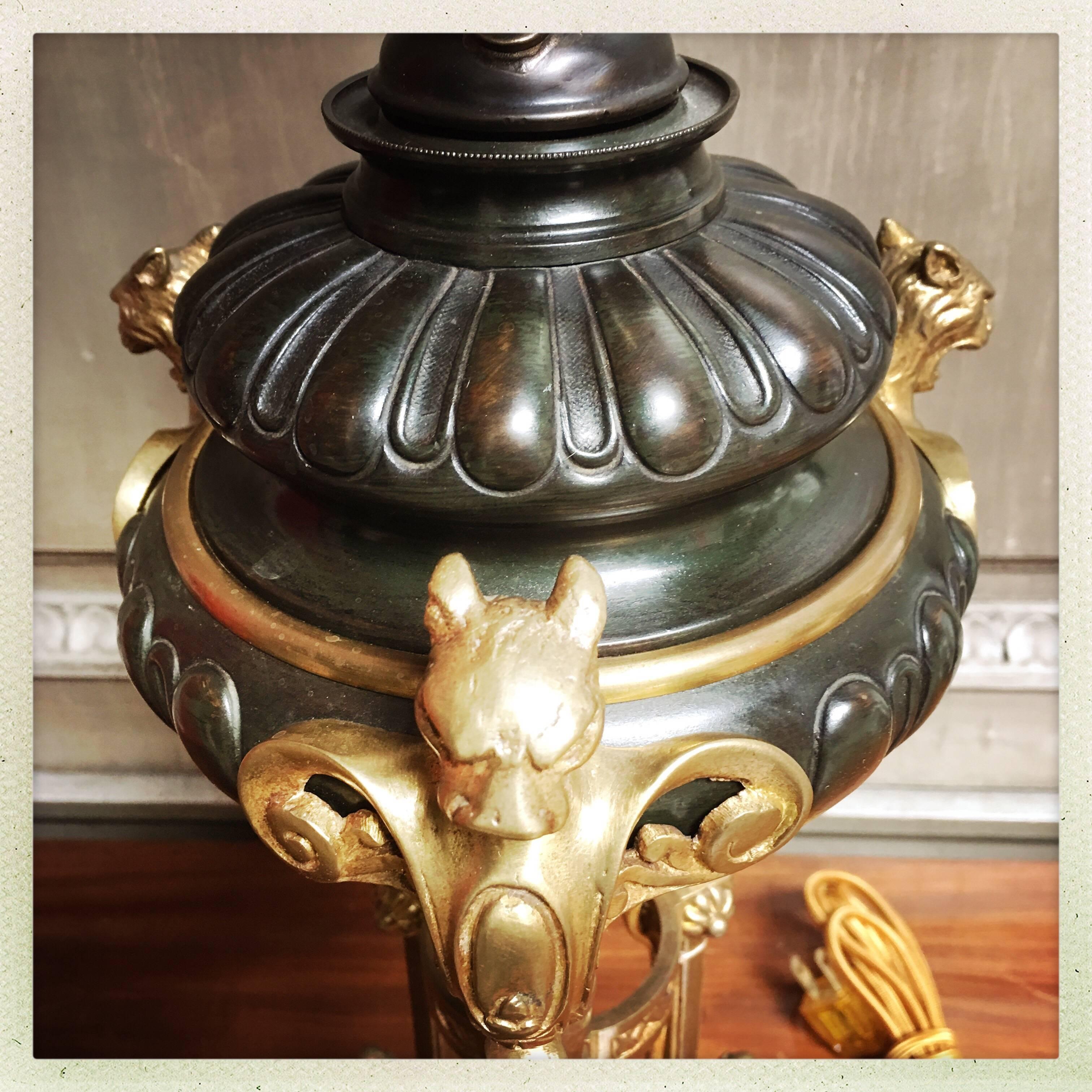 Late 19th Century French Empire Revival Bronze Lamp Base For Sale