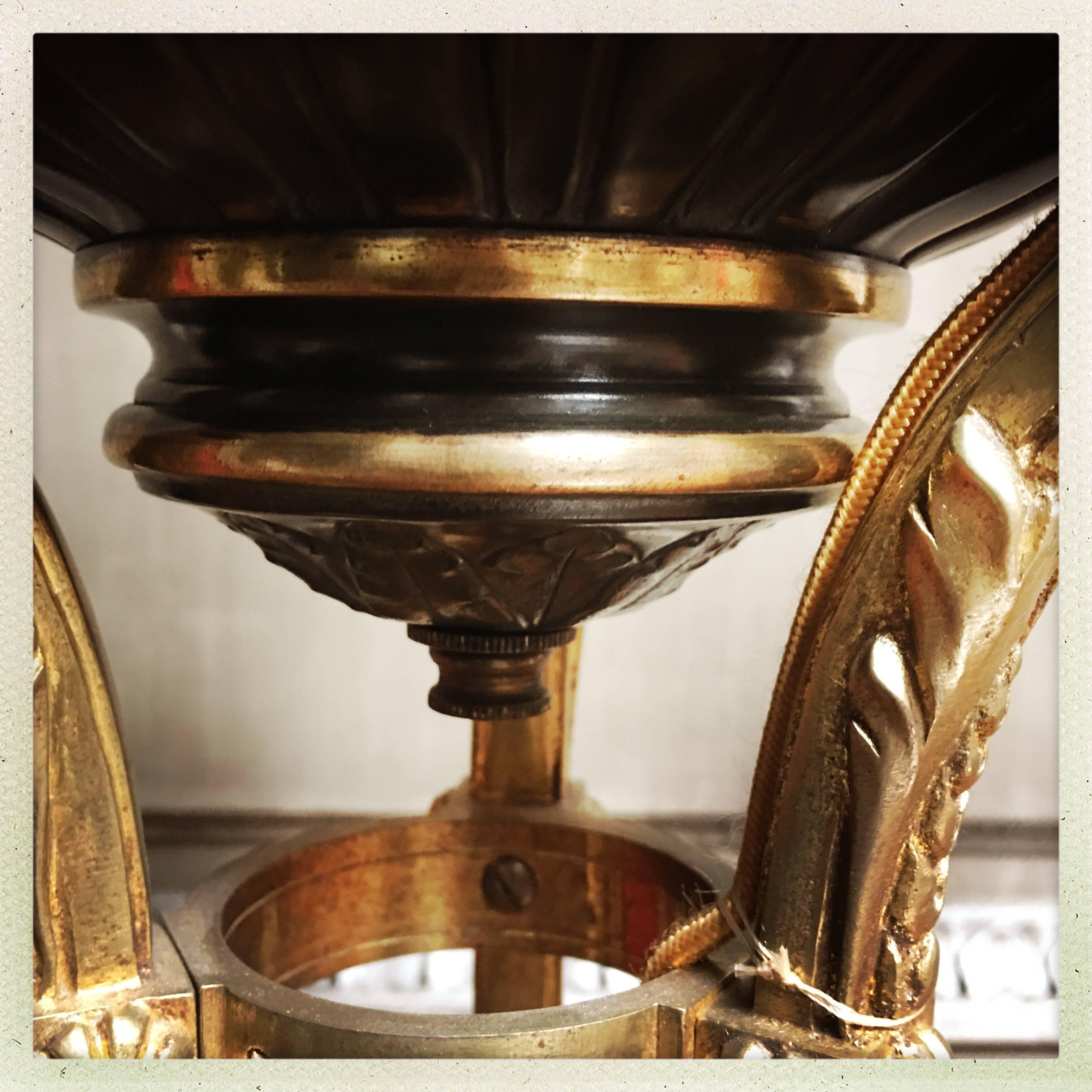 Fine XIX secolo Base per lampada in bronzo stile Impero francese in vendita