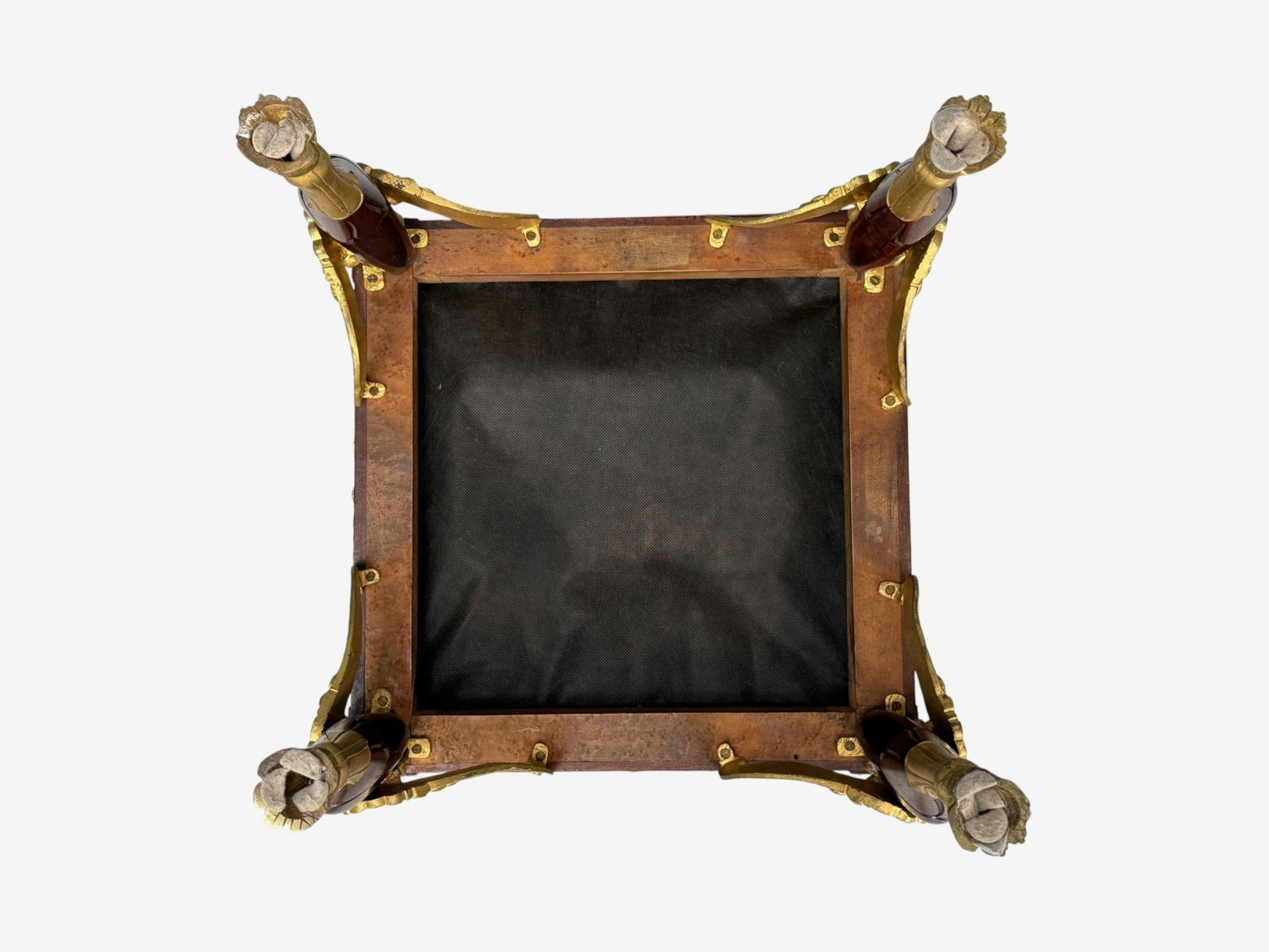 Renouveau Empire français, Bronze, Acajou, Tissu, Tabouret, France, C.I.C. en vente 8