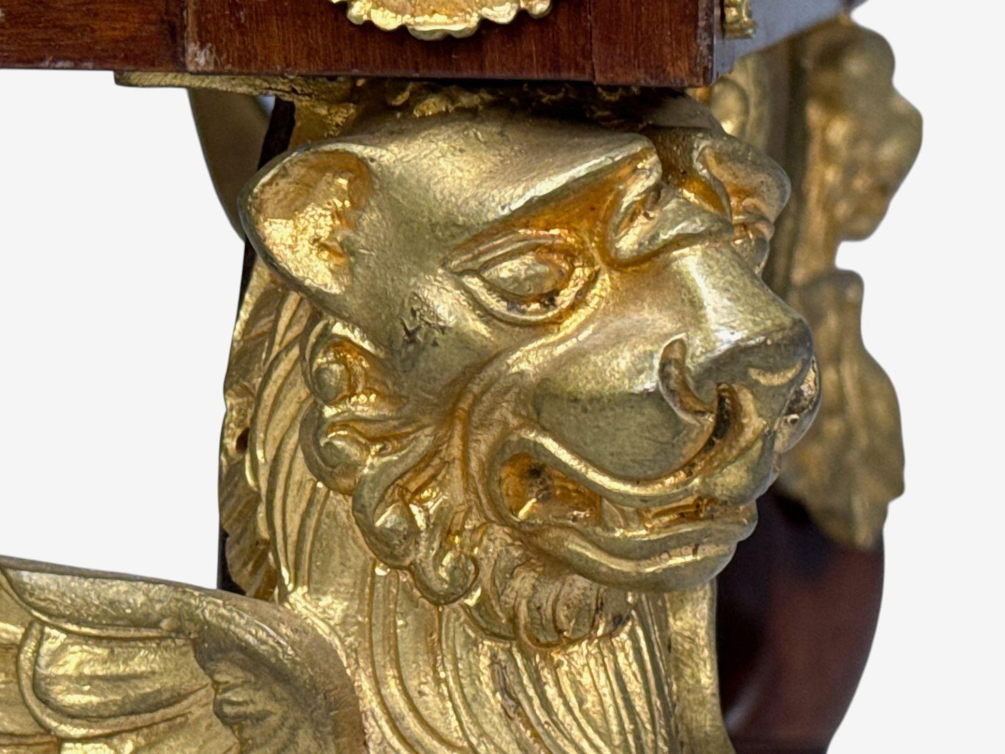 Renouveau Empire français, Bronze, Acajou, Tissu, Tabouret, France, C.I.C. en vente 2