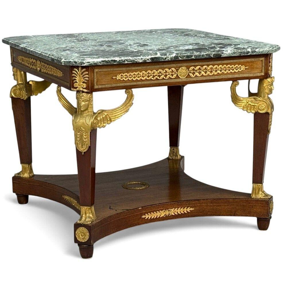 Renacimiento Imperio Francés, Bronce, Caoba, Tapicería, Sillones, Francia, s. XIX en venta 15