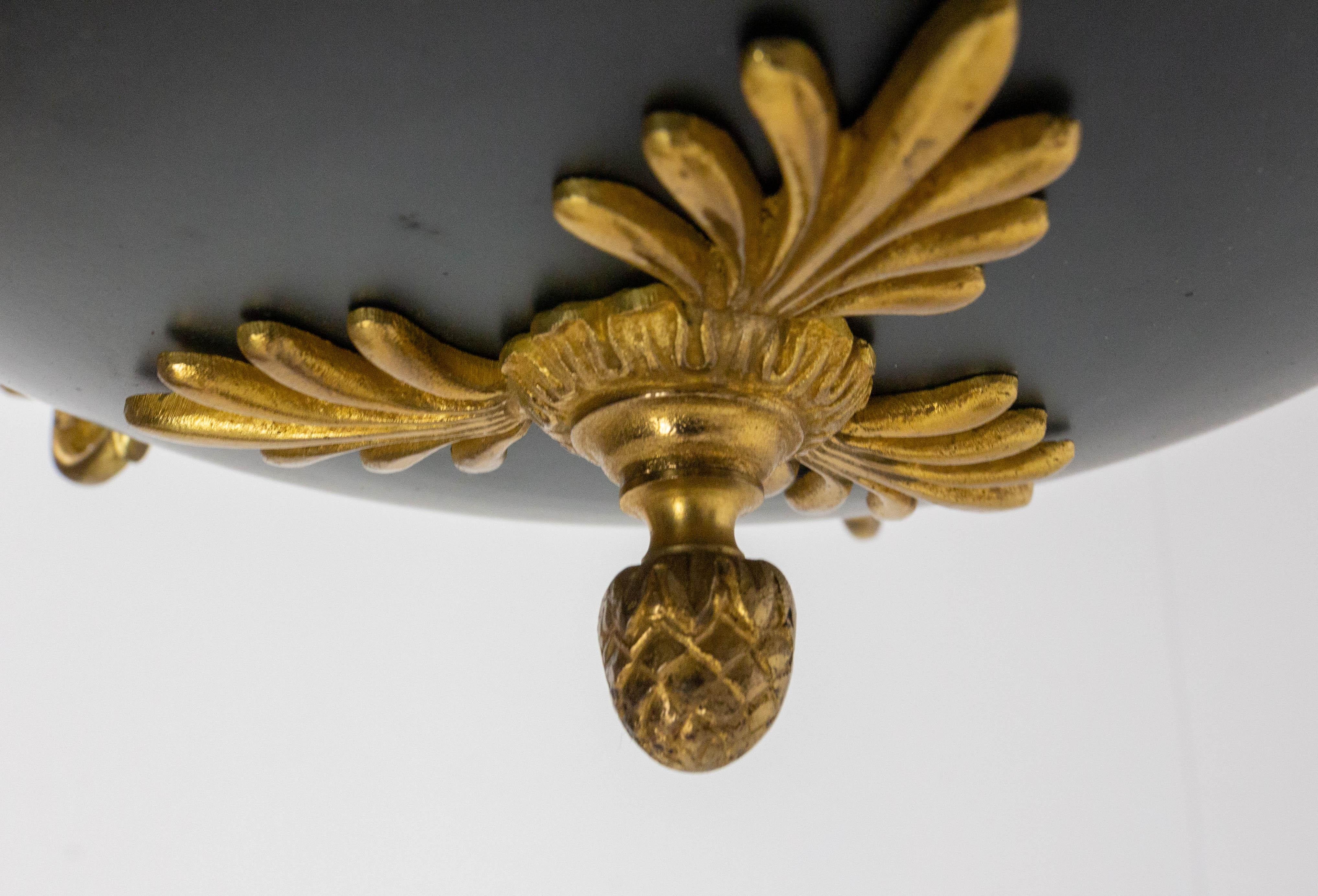 Gilt French Empire Revival Chandelier, Midcentury For Sale