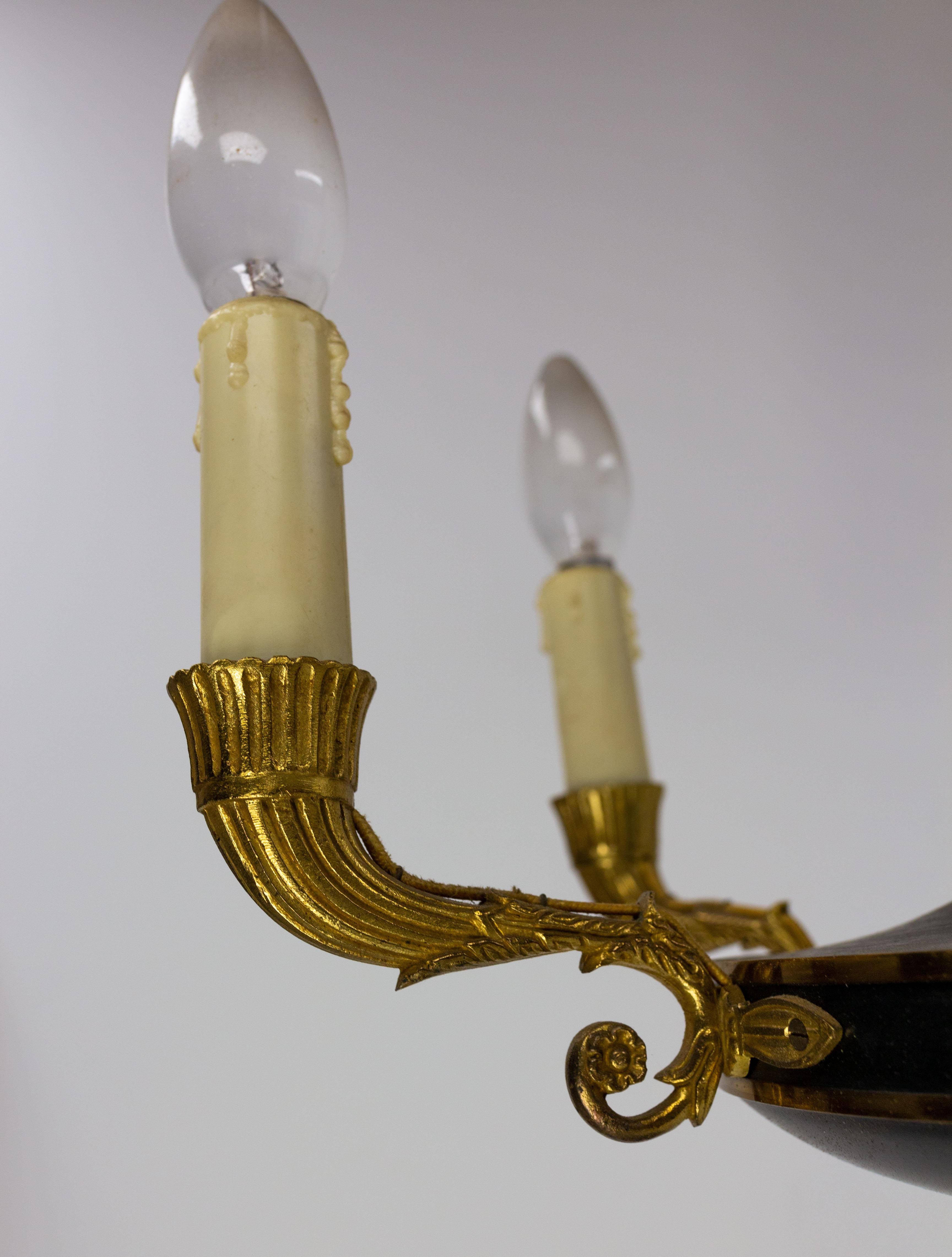 Mid-20th Century French Empire Revival Chandelier, Midcentury For Sale