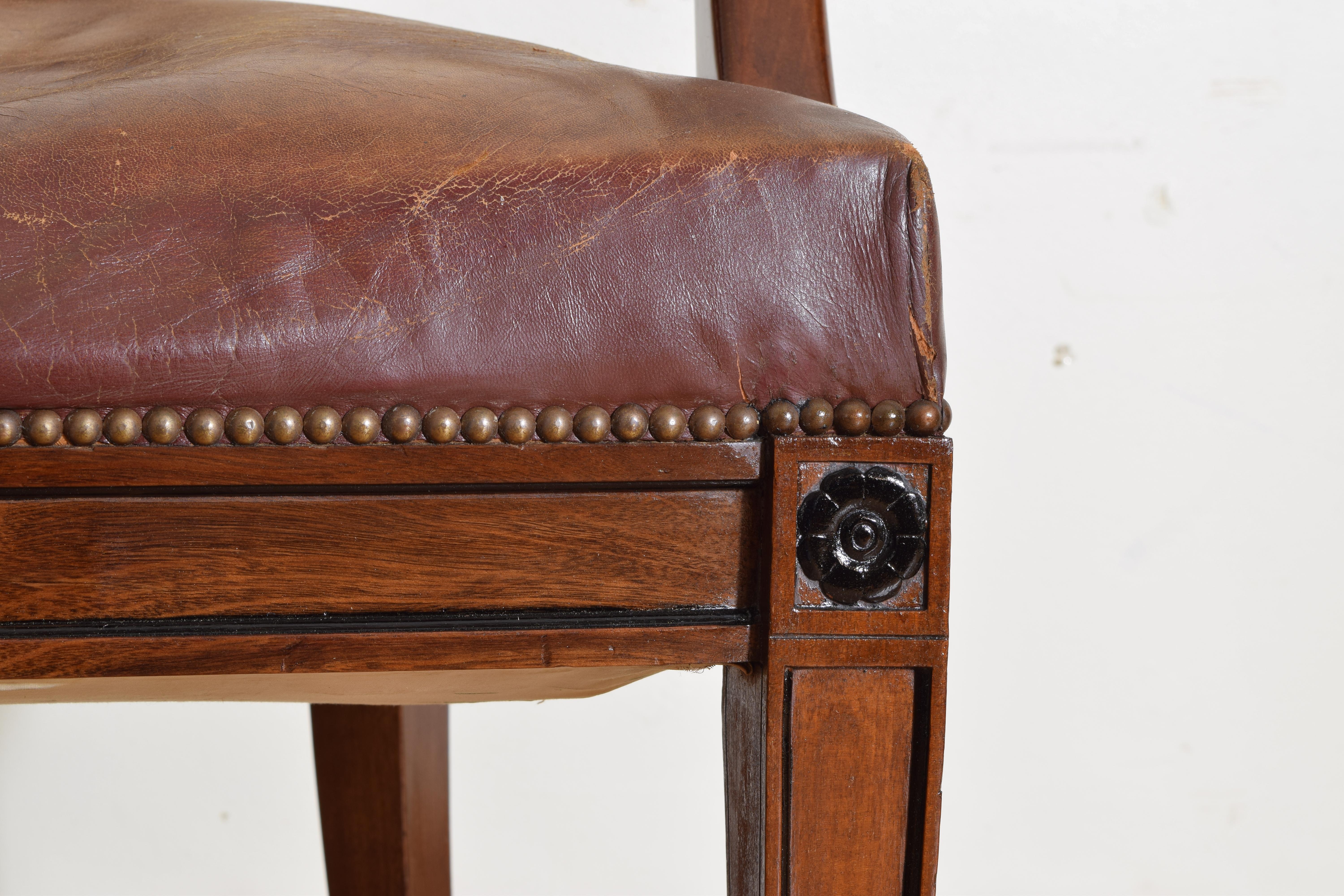 French Empire Revival Mahogany and Ebonized Desk Chair, Last Quarter 19th Cen. 4